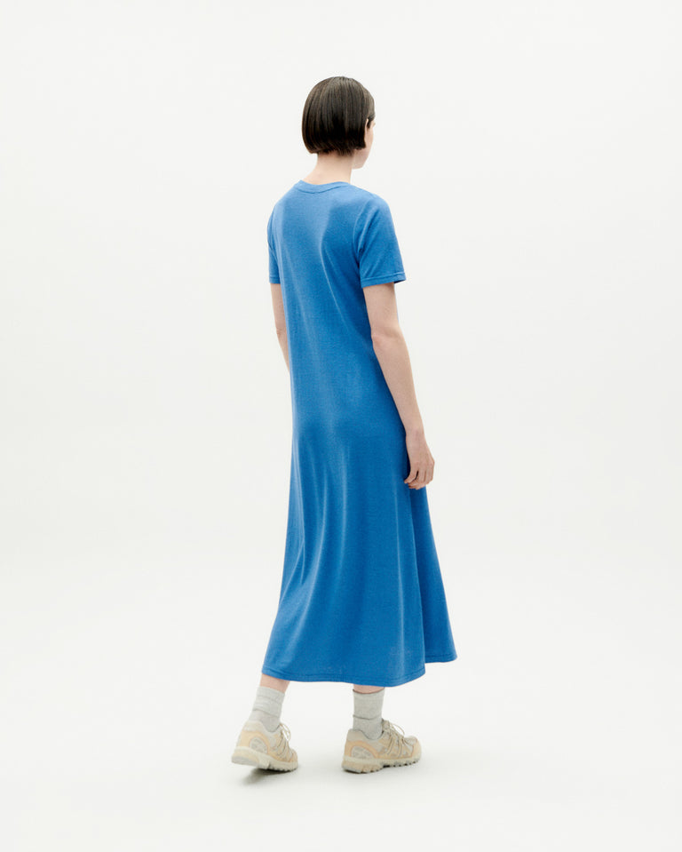 Vestido azul hemp Oueme sostenible -4