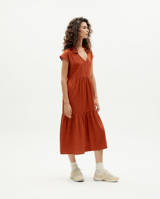 Vestido rojo hemp Ona sostenible -1