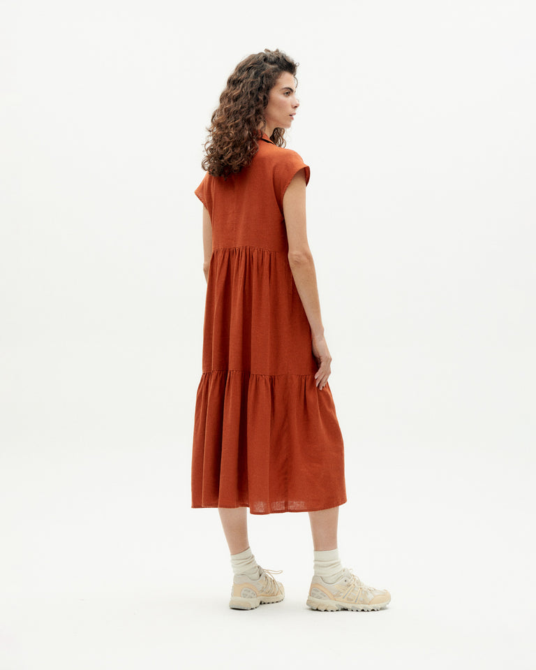 Vestido rojo hemp Ona sostenible -4