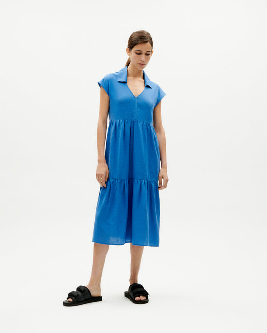 Vestido azul hemp Ona sostenible -1