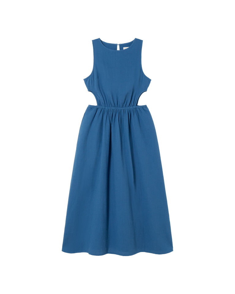 Vestido azul Kin sostenible - siluetax