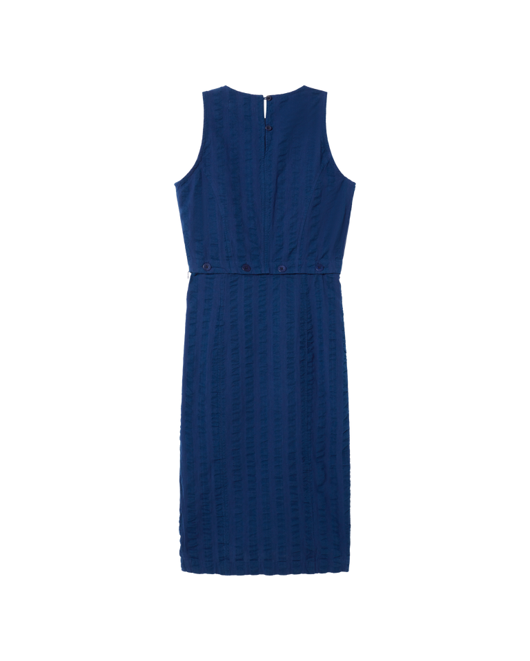 Vestido azul seersucker Wila sostenible -silueta1