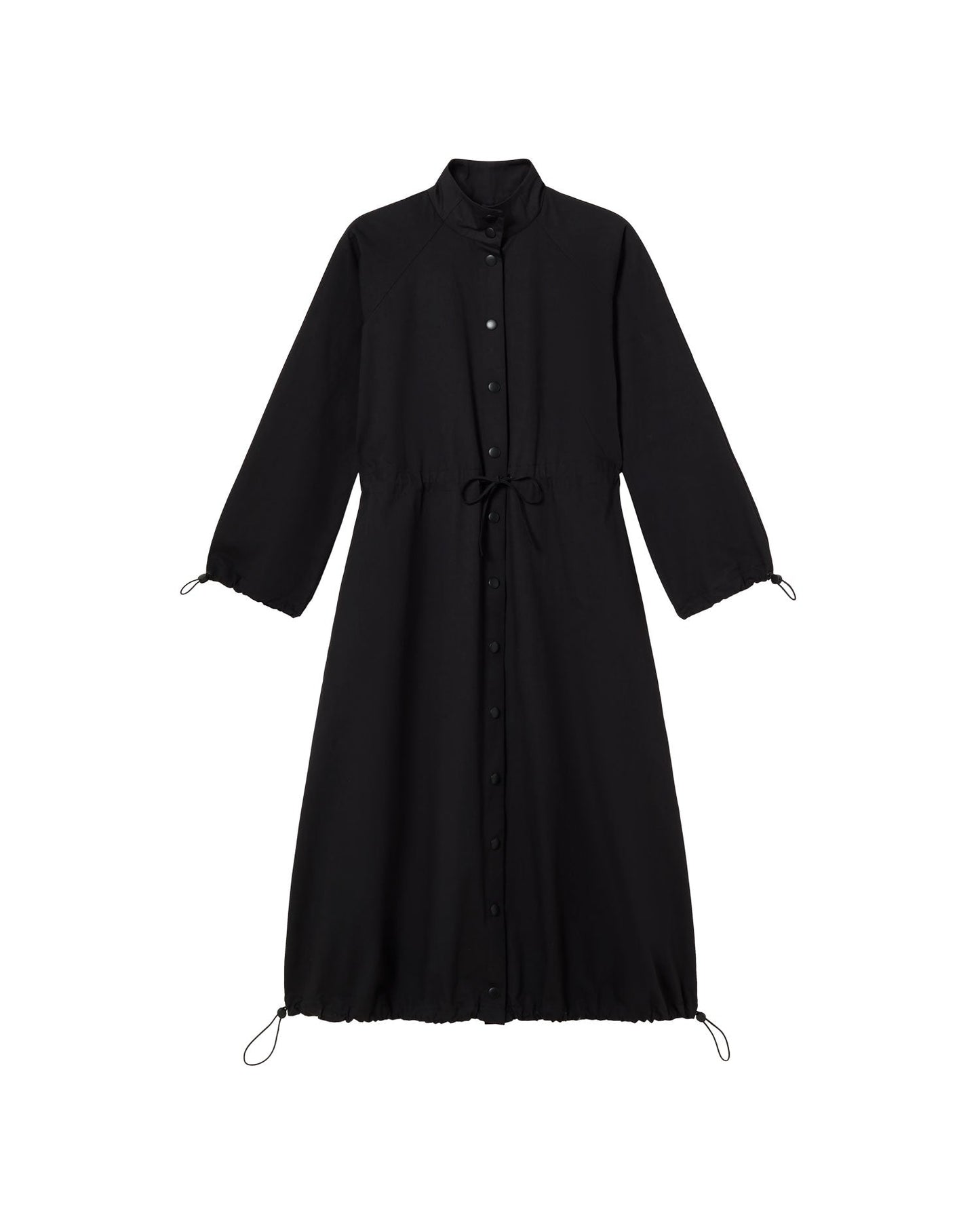 Gabardina negro Kusama sostenible - silueta 1