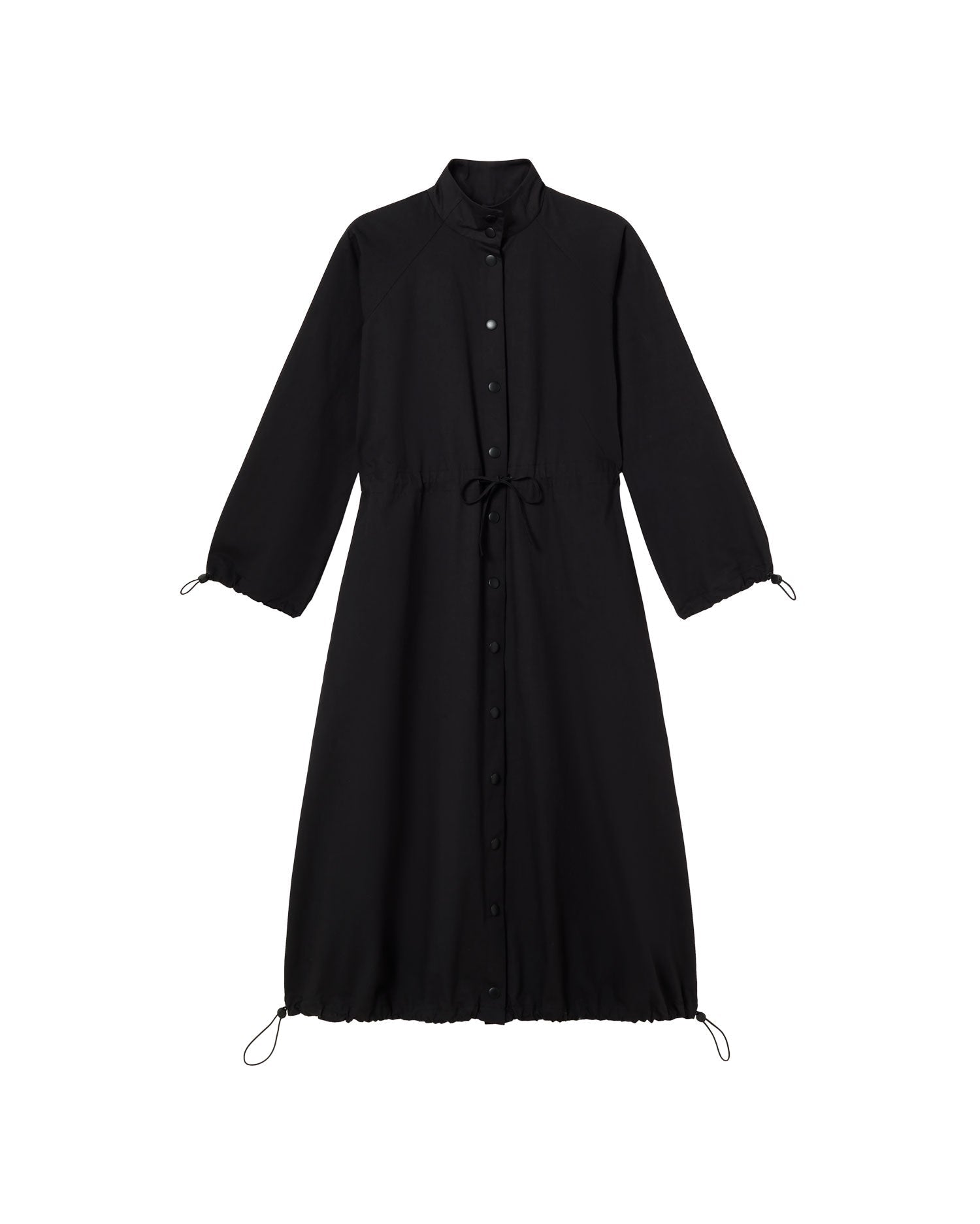 Gabardina negro Kusama sostenible - silueta 1