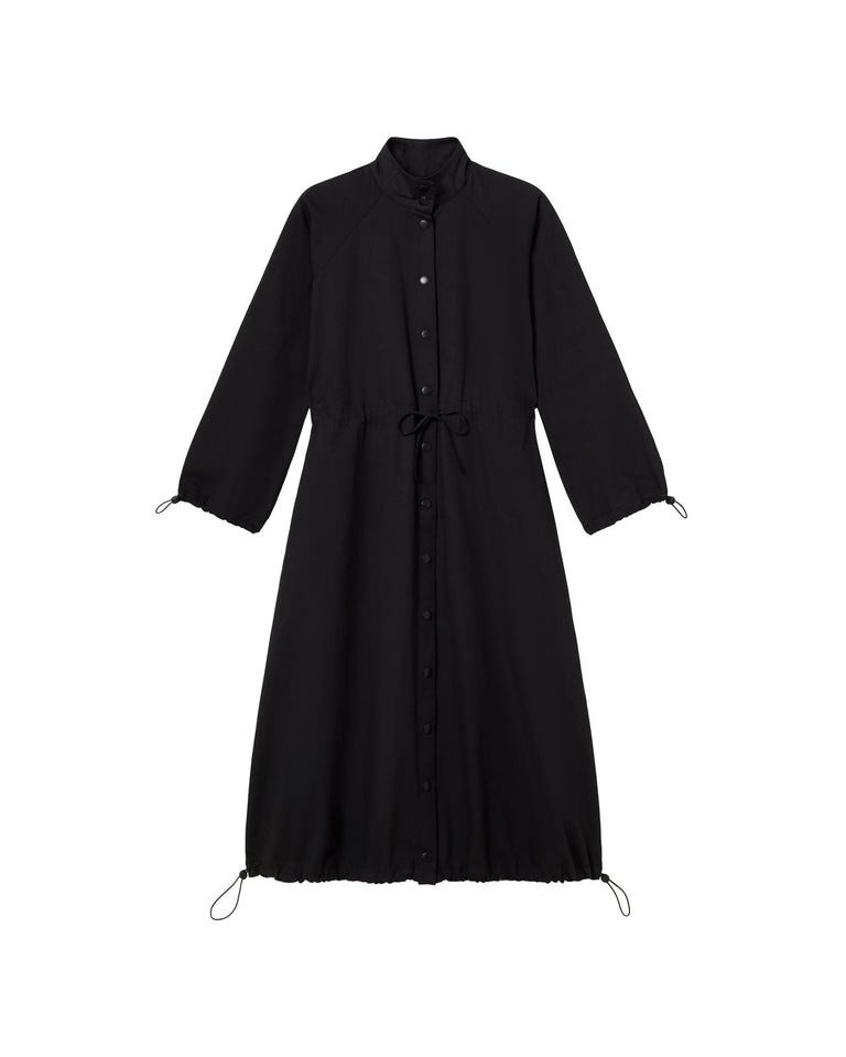 Gabardina negro Kusama sostenible - silueta 1