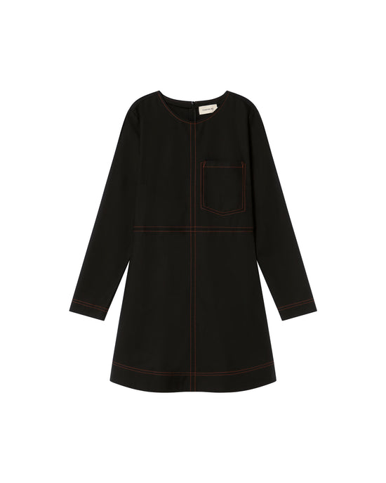 Vestido negro Melissa sostenible - silueta 1