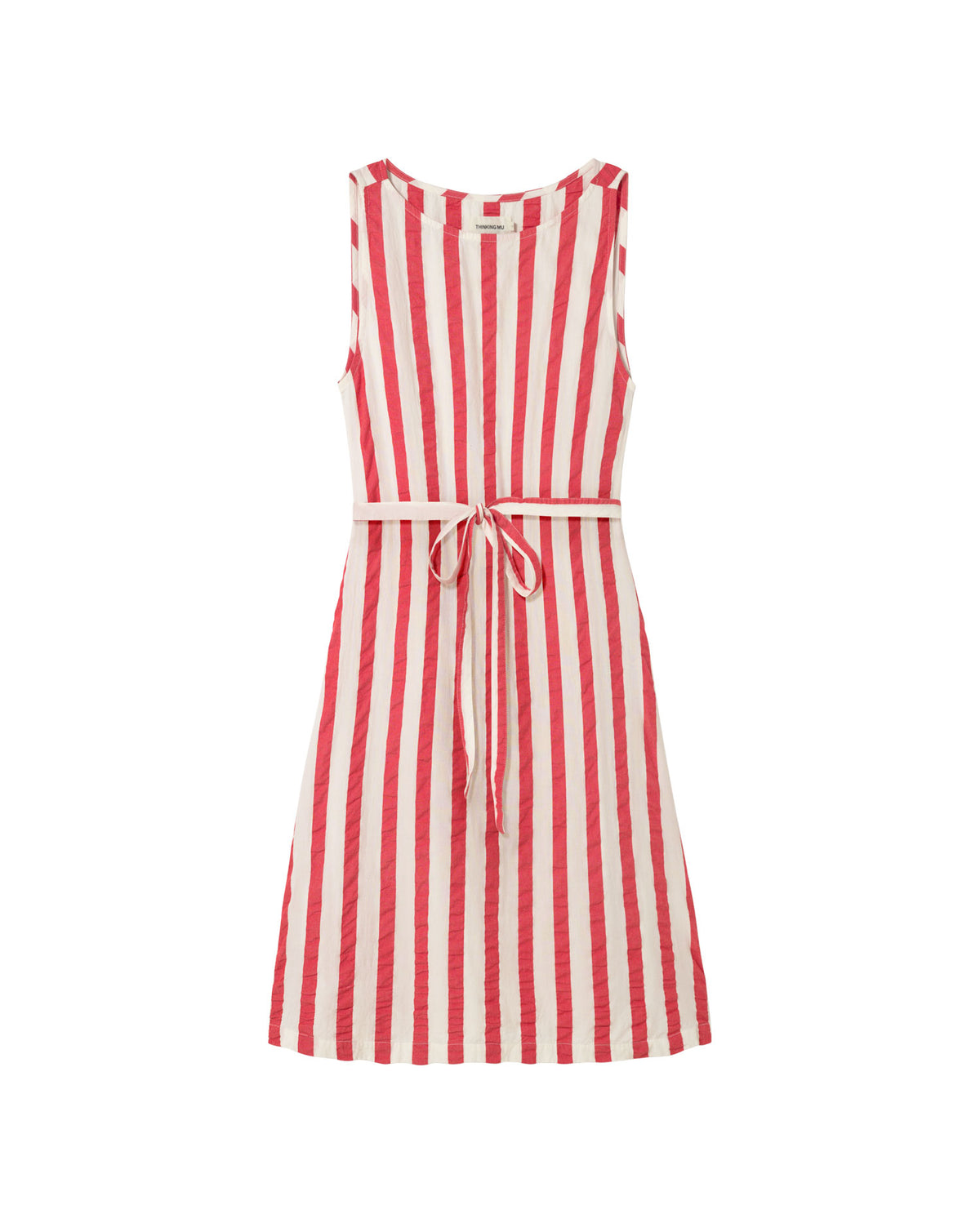 Vestido rayas rojas Cecile sostenible - silueta 3