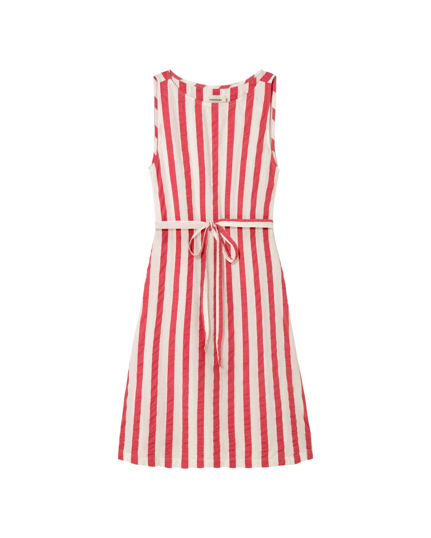 Vestido rayas rojas Cecile sostenible - silueta 3