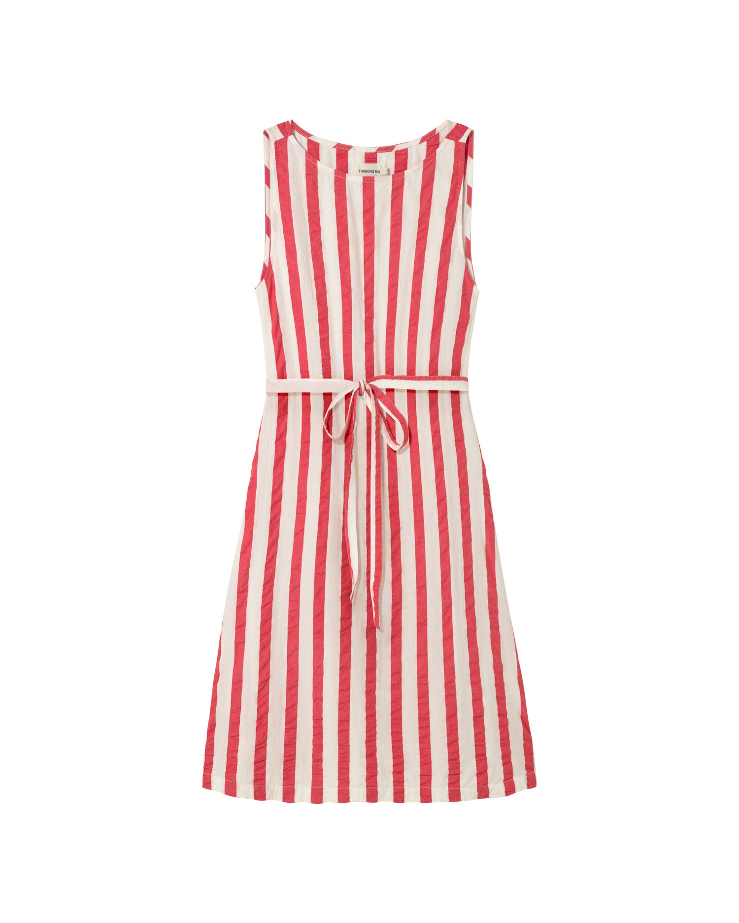 Vestido rayas rojas Cecile sostenible - silueta 3