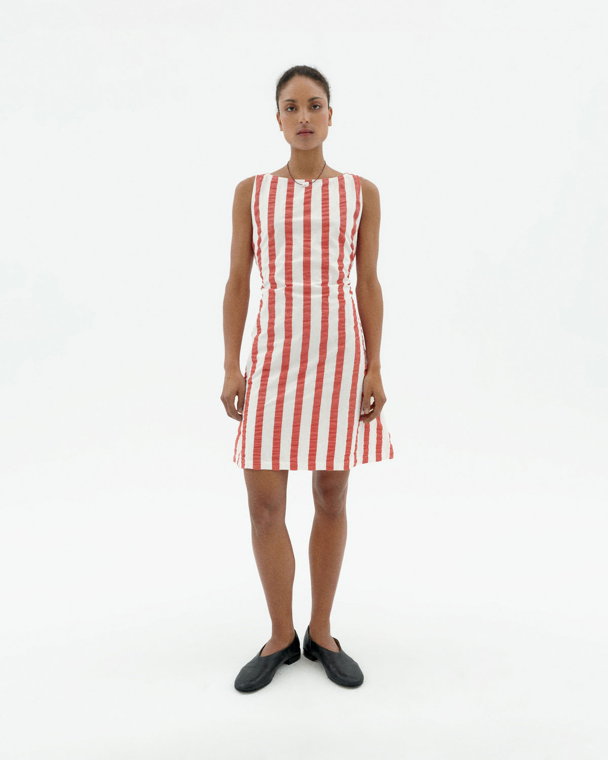 Vestido rayas rojas Cecile sostenible-1