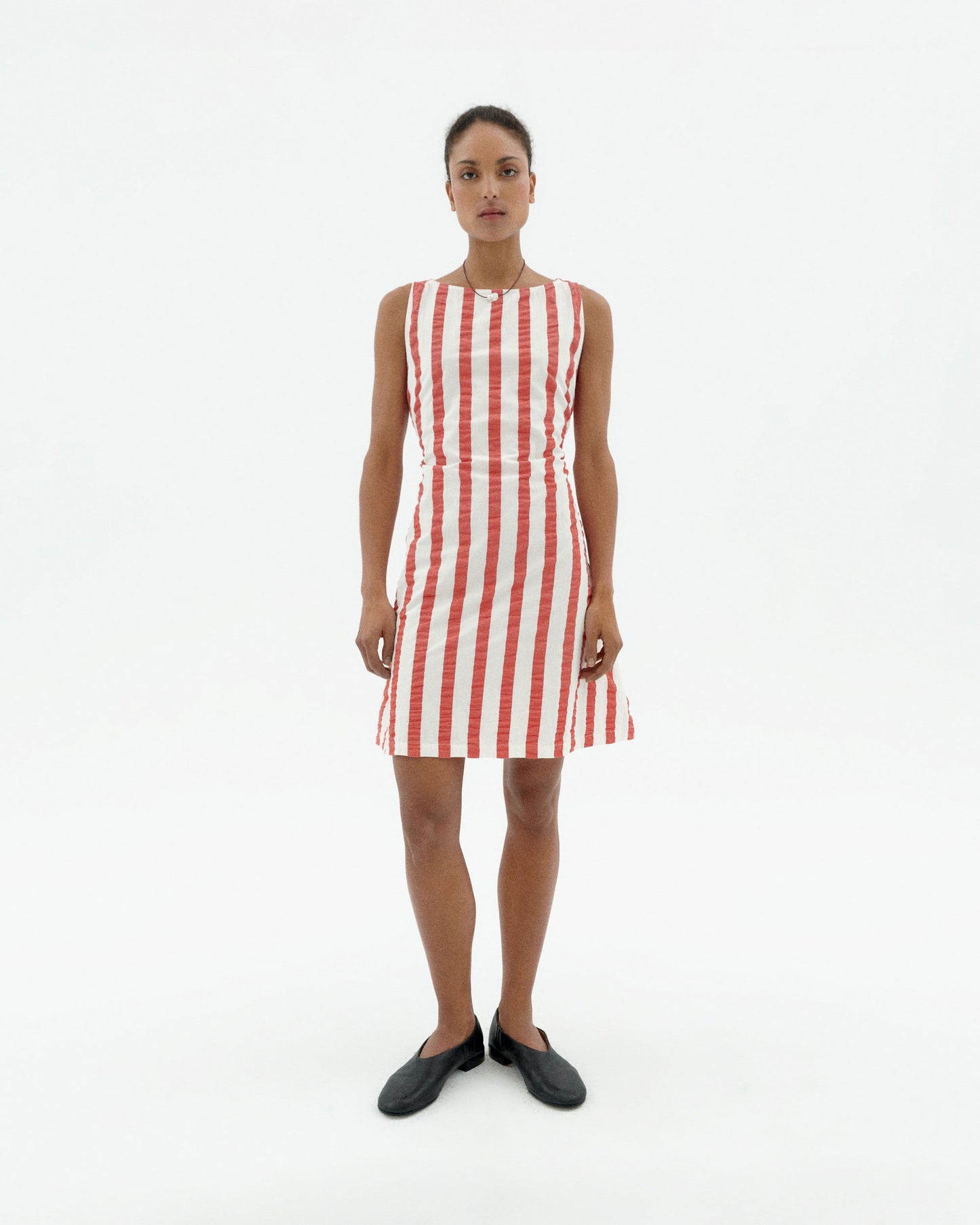 Vestido rayas rojas Cecile sostenible-1
