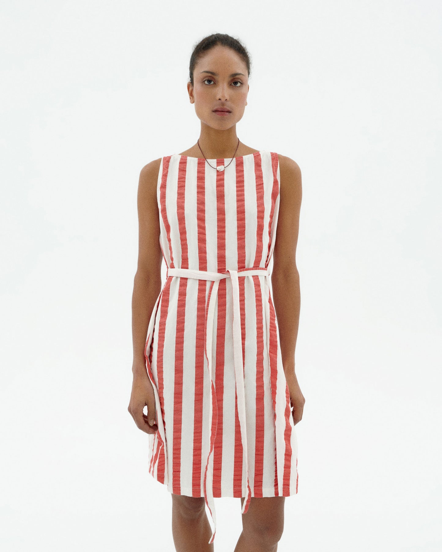 Vestido rayas rojas Cecile sostenible-3