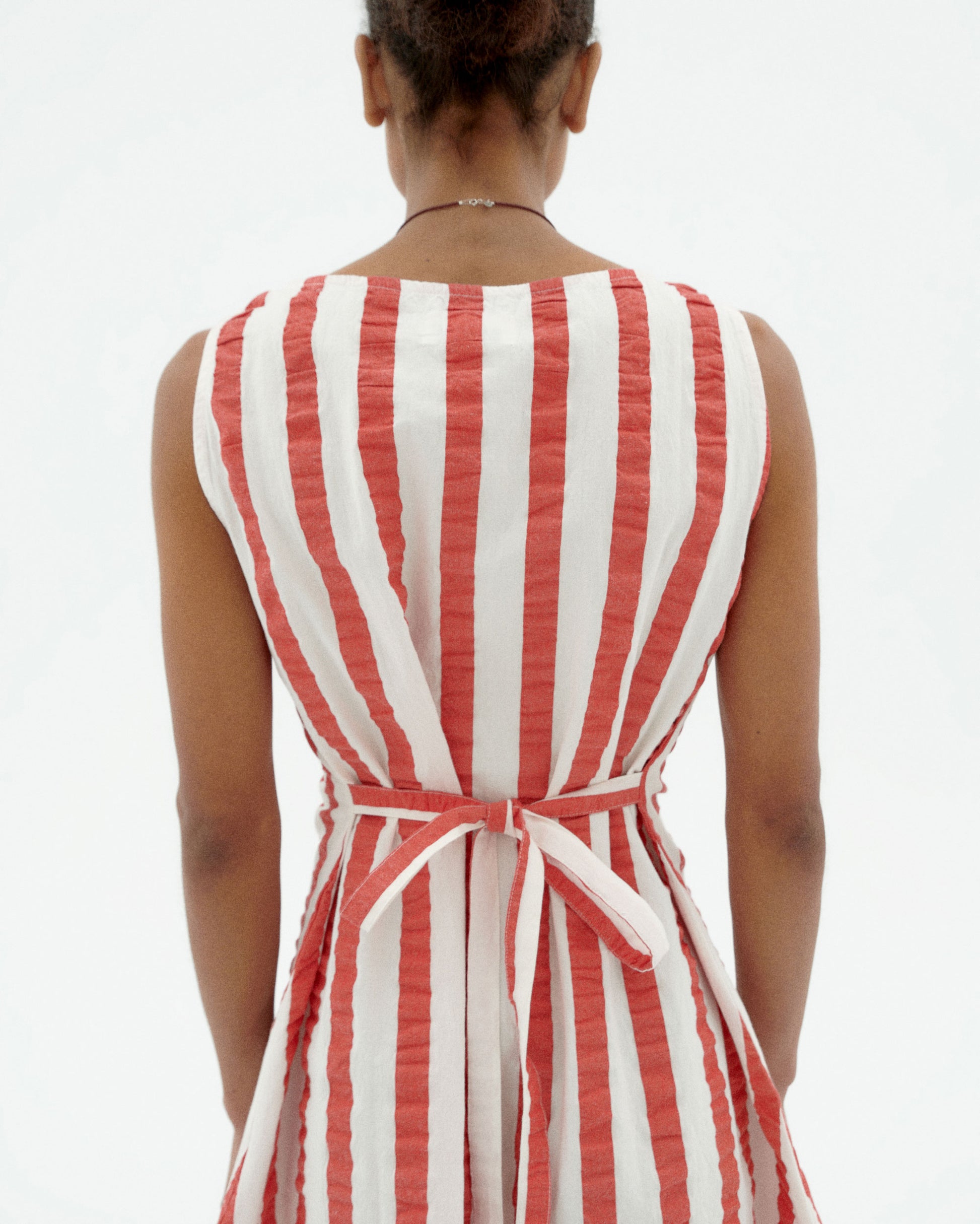 Vestido rayas rojas Cecile sostenible-4