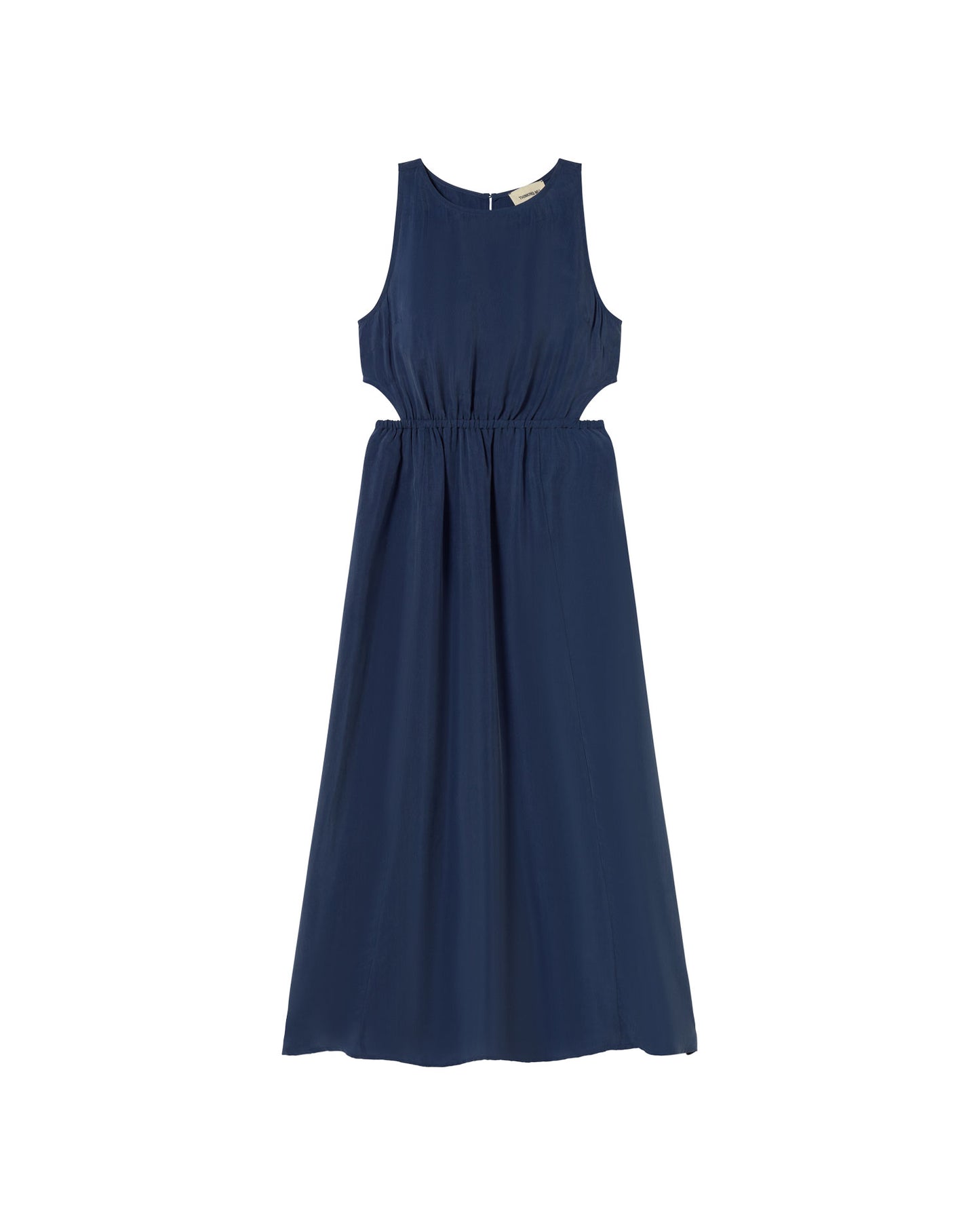 Vestido azul cupro Kin sostenible - silueta 1