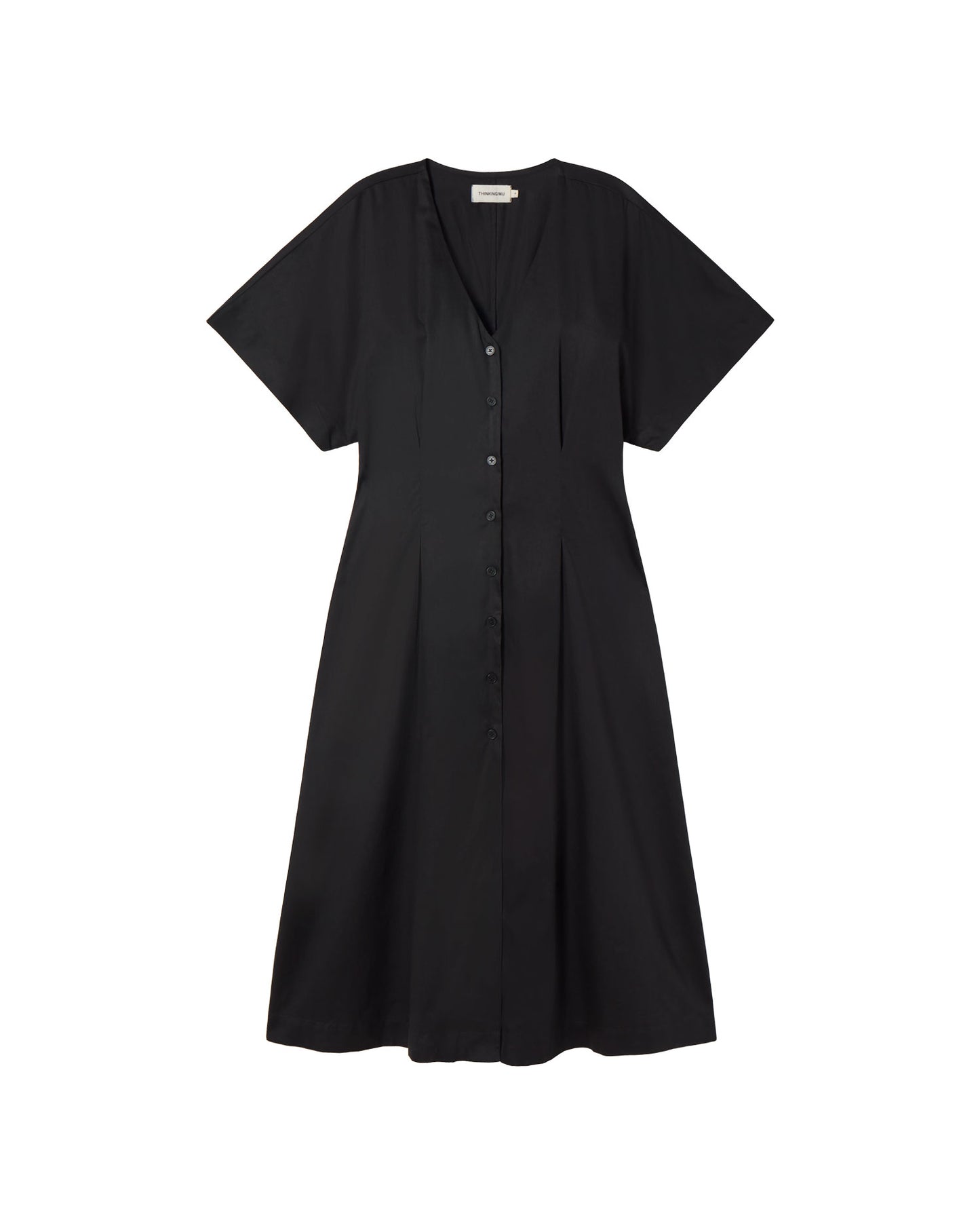 Vestido negro Laura sostenible - silueta 1