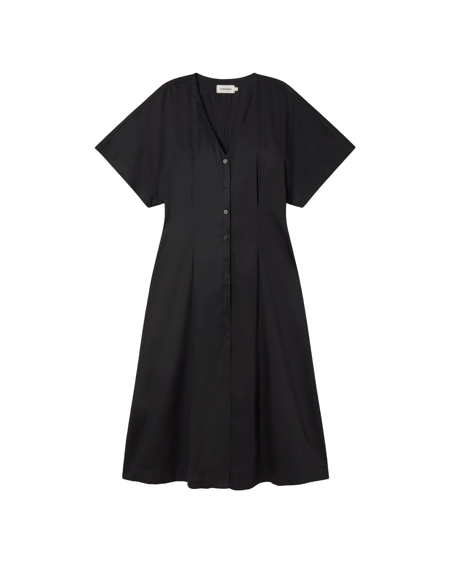 Vestido negro Laura sostenible - silueta 1