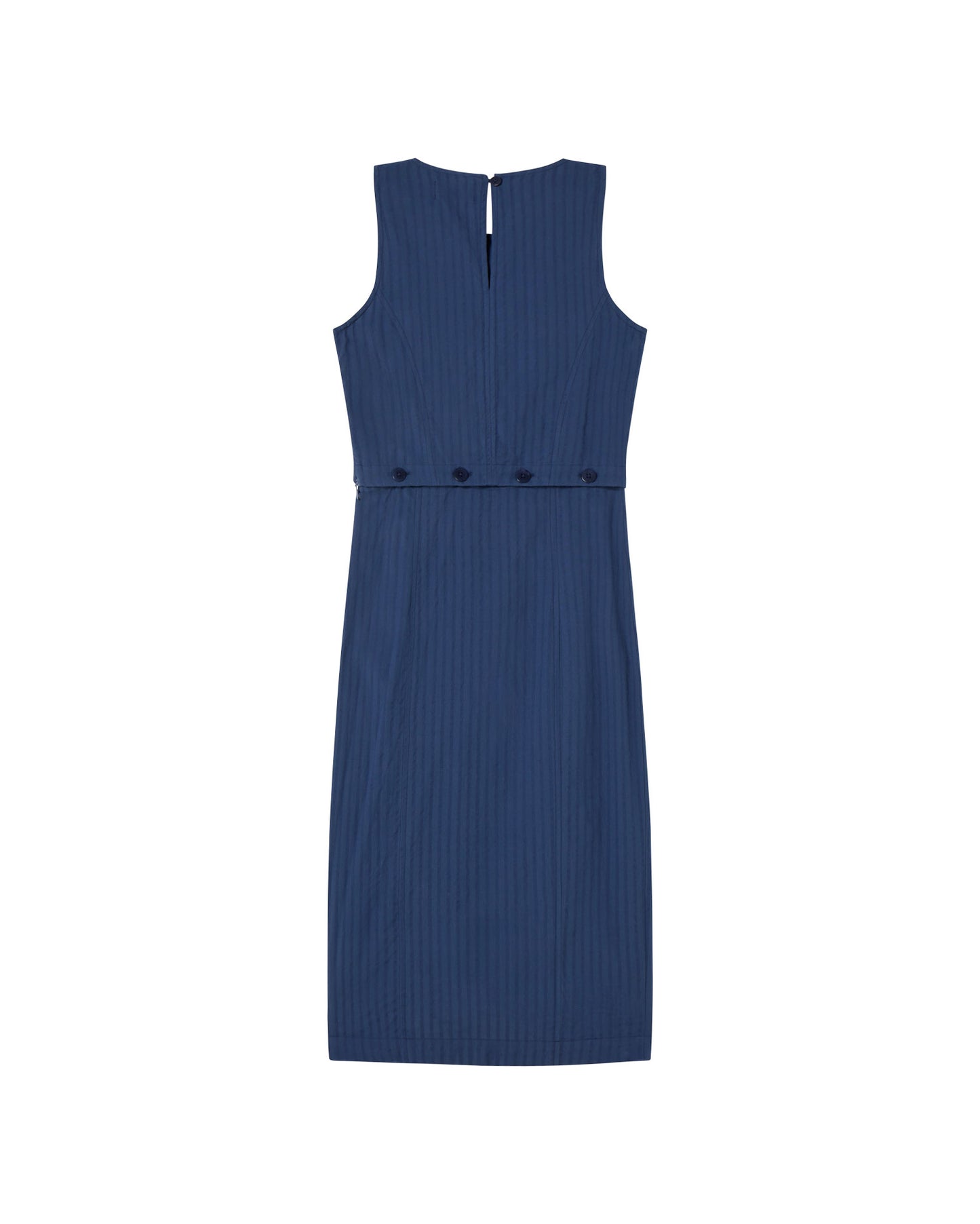 Vestido azul seersucker Wila sostenible - silueta 1