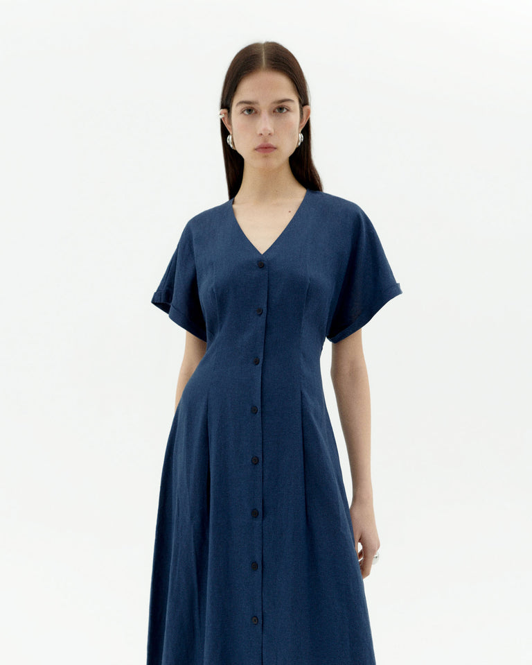 Vestido navy hemp Laura sostenible-3