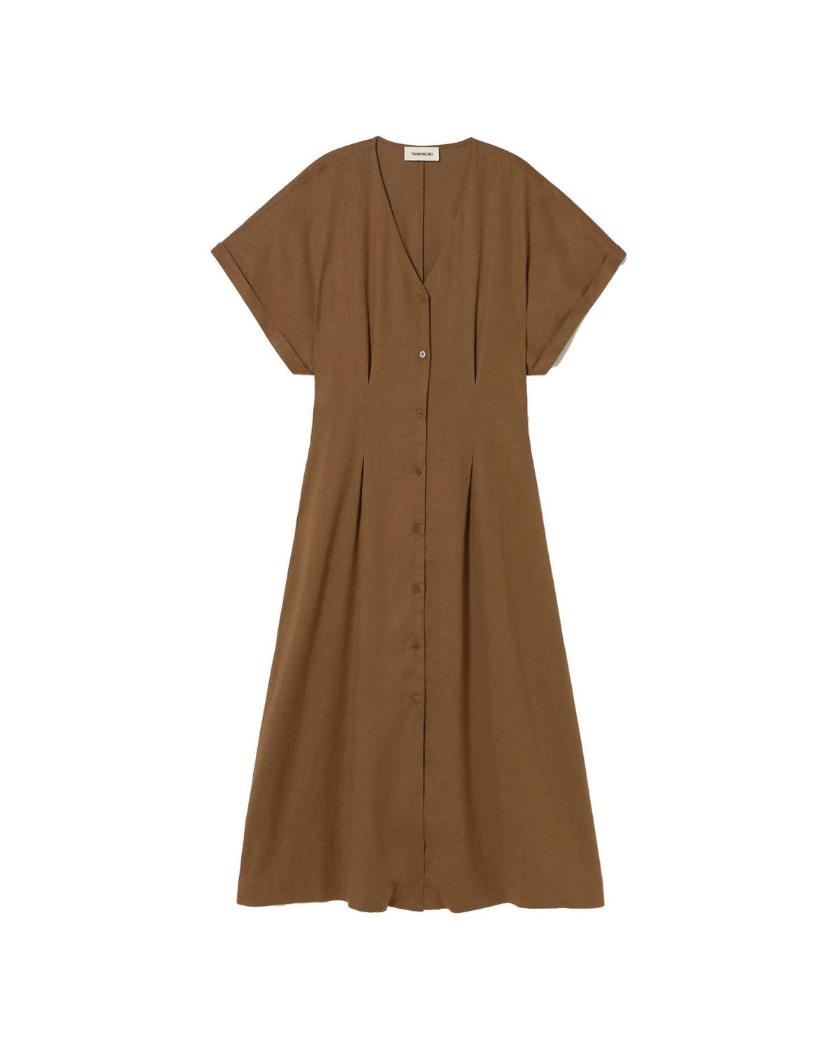 Vestido marrón hemp Laura sostenible - silueta 1