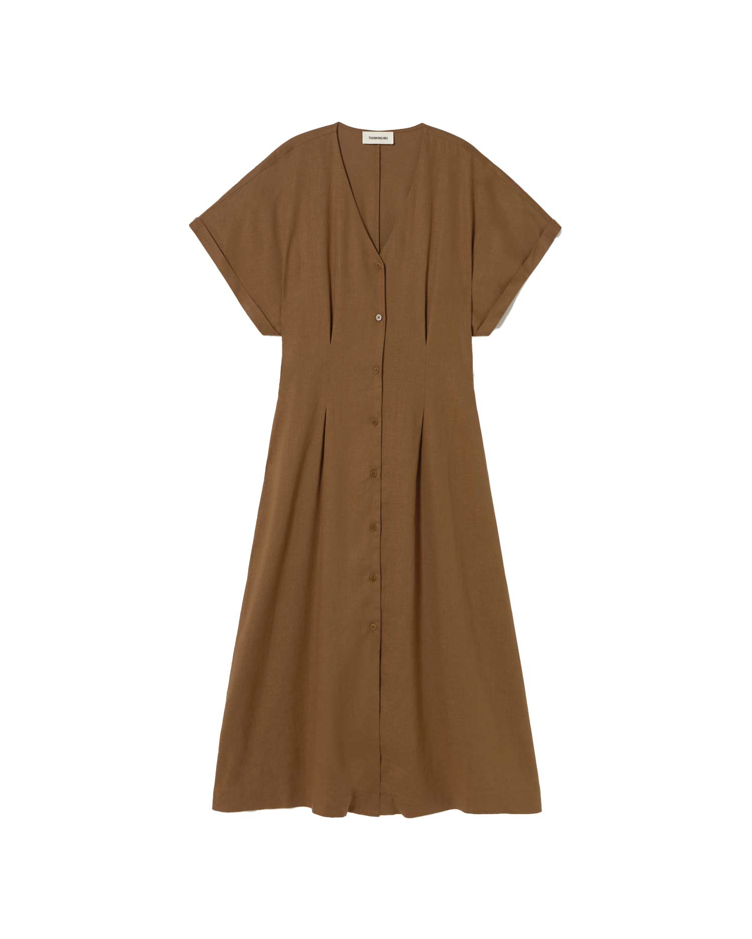 Vestido marrón hemp Laura sostenible - silueta 1