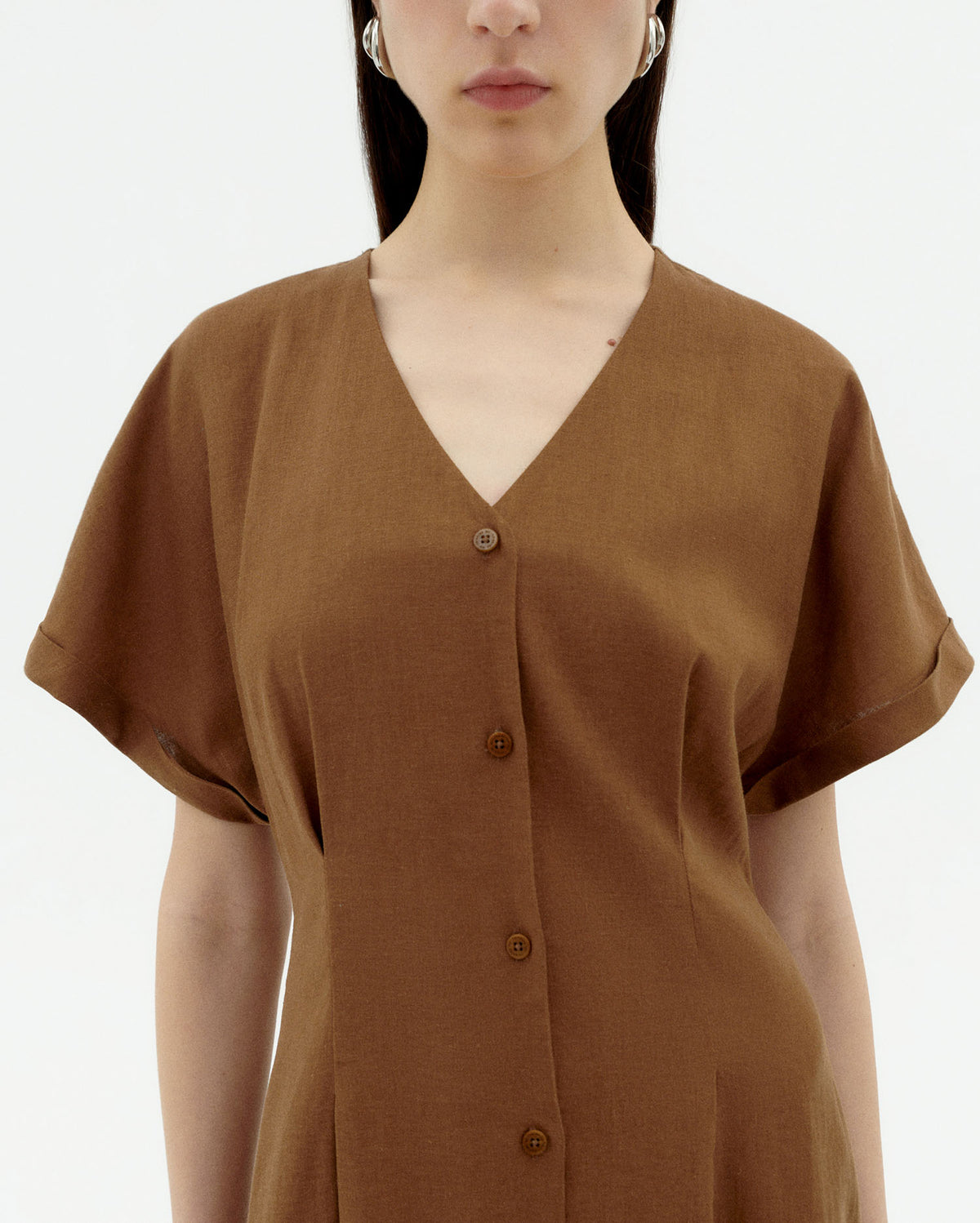 Vestido marrón hemp Laura sostenible-4