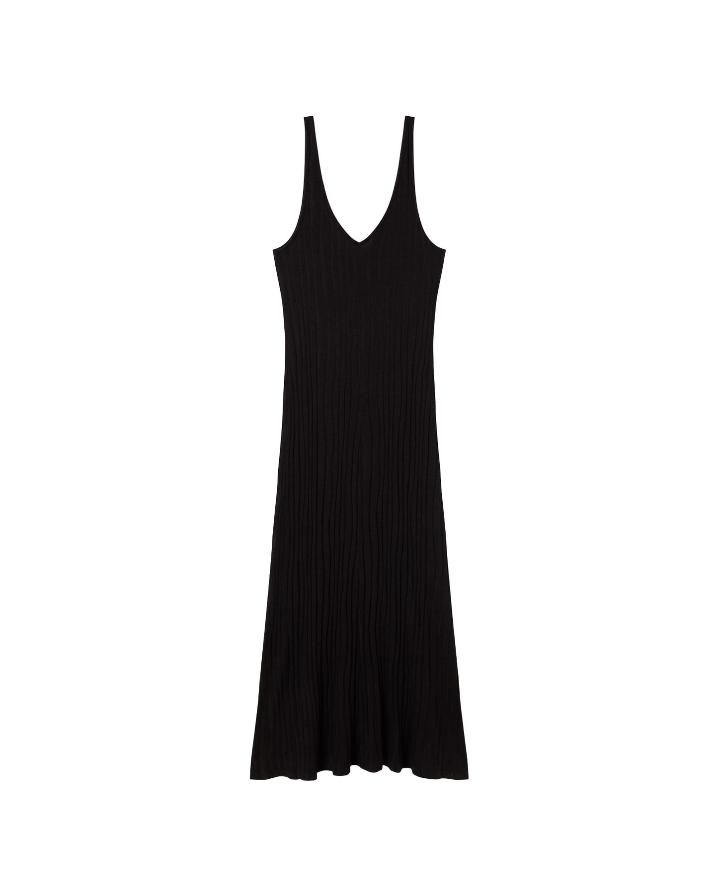 Vestido negro punto Sade sostenible - silueta 1