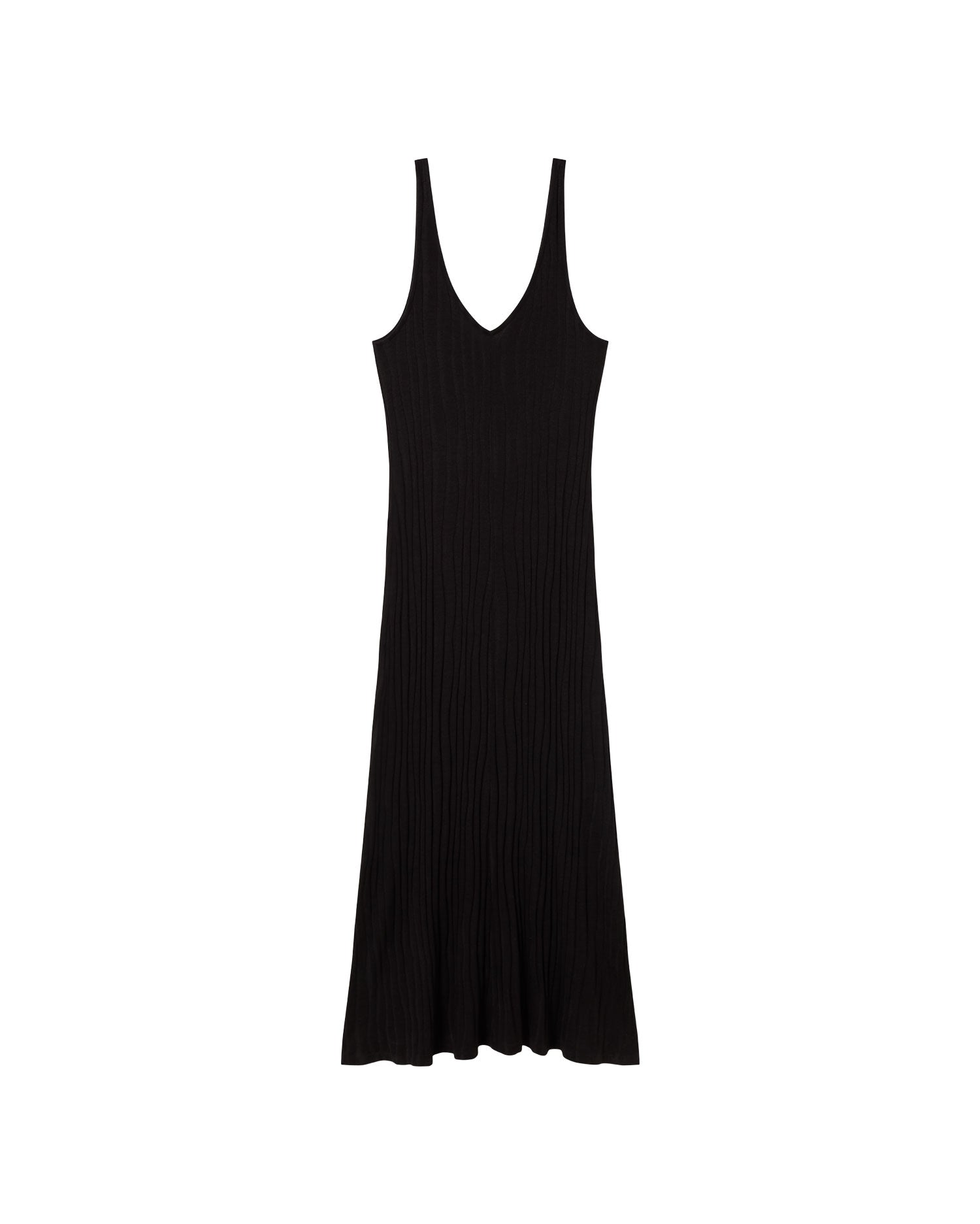 Vestido negro punto Sade sostenible - silueta 1