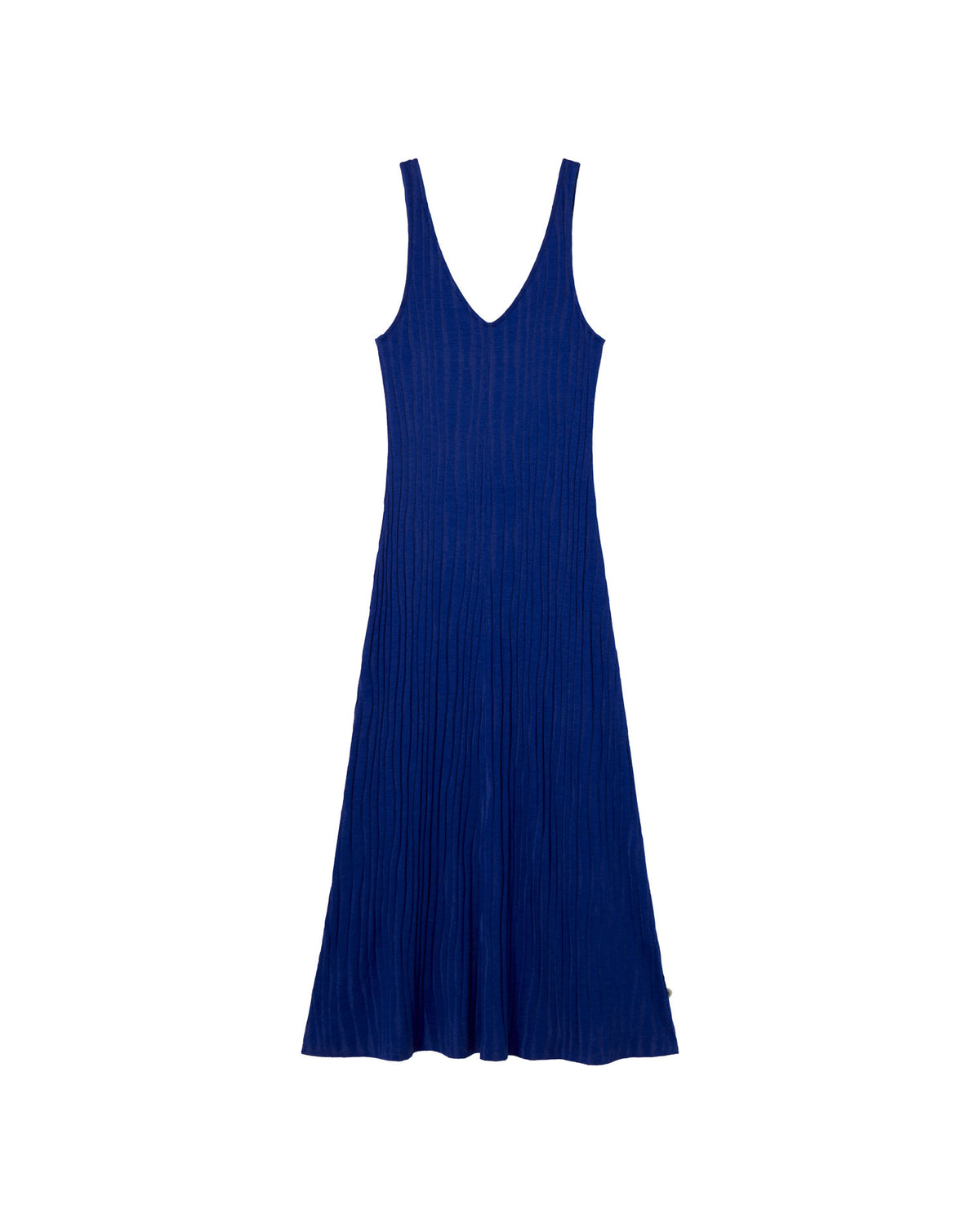 Vestido azul punto Sade sostenible - silueta 1