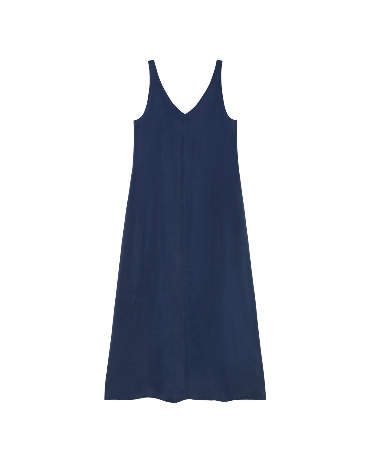 Vestido azul cupro Sade sostenible - silueta 1