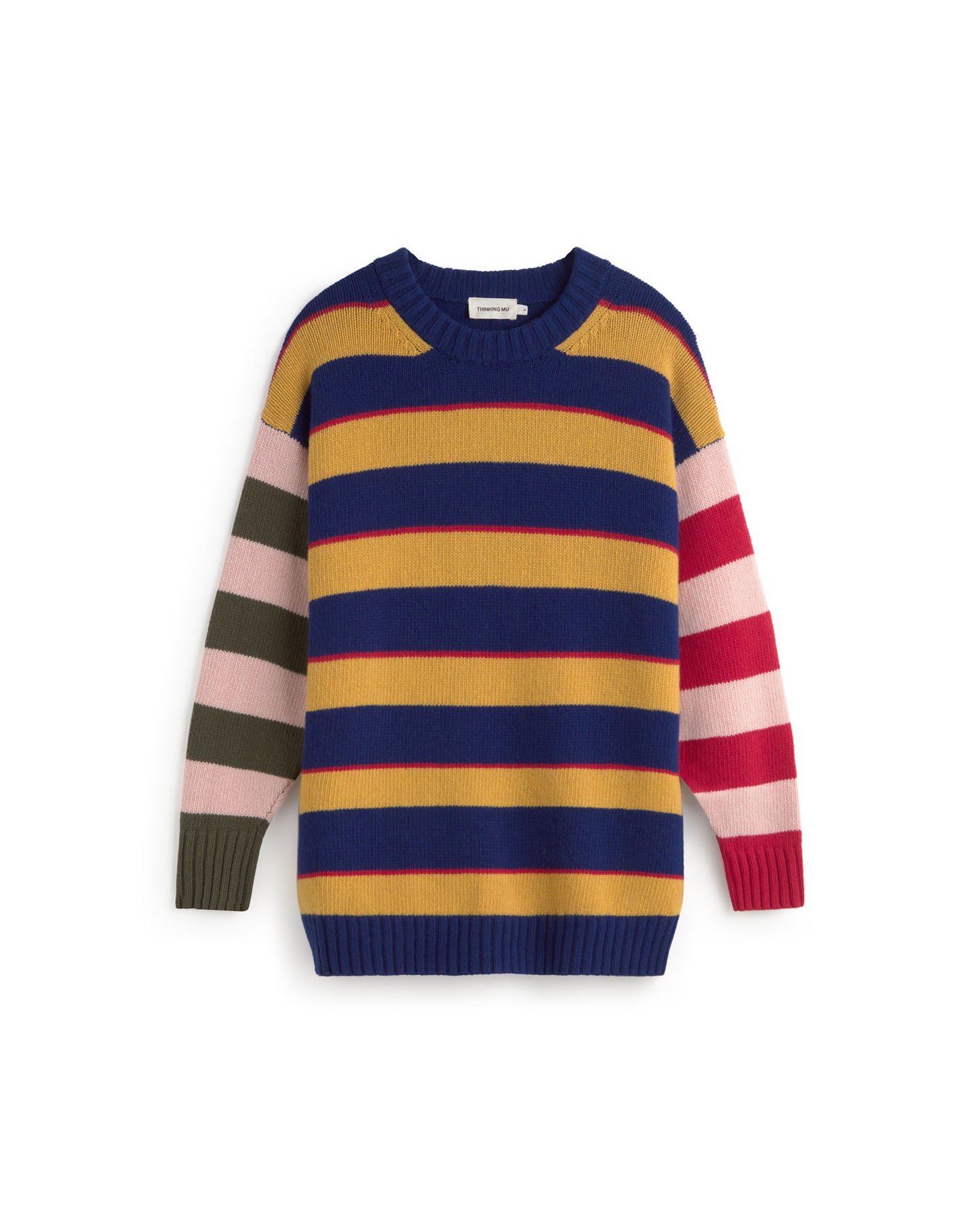 Vestido corto oversize lana rayas Otilia sostenible silueta - 1