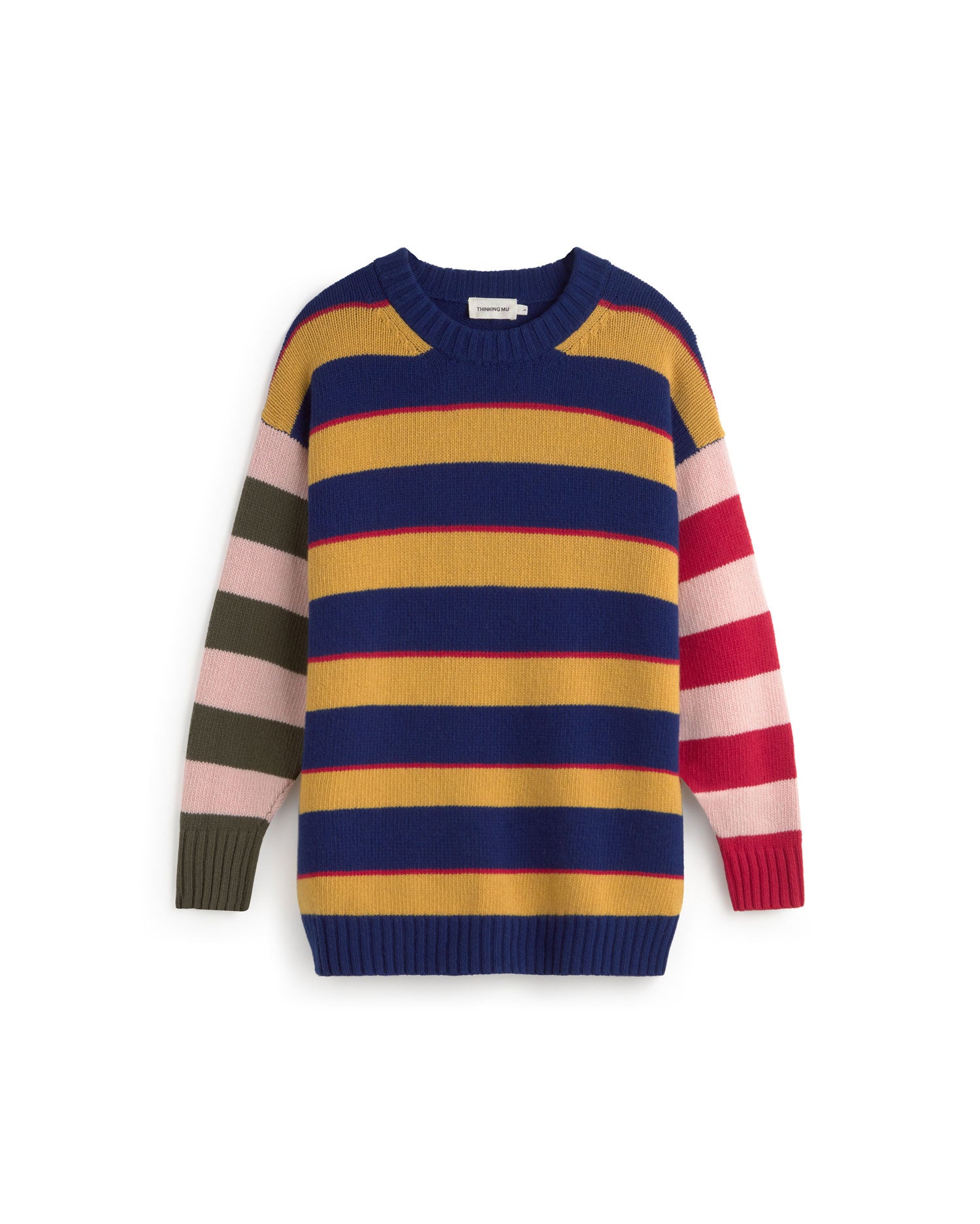 Vestido corto oversize lana rayas Otilia sostenible silueta - 1