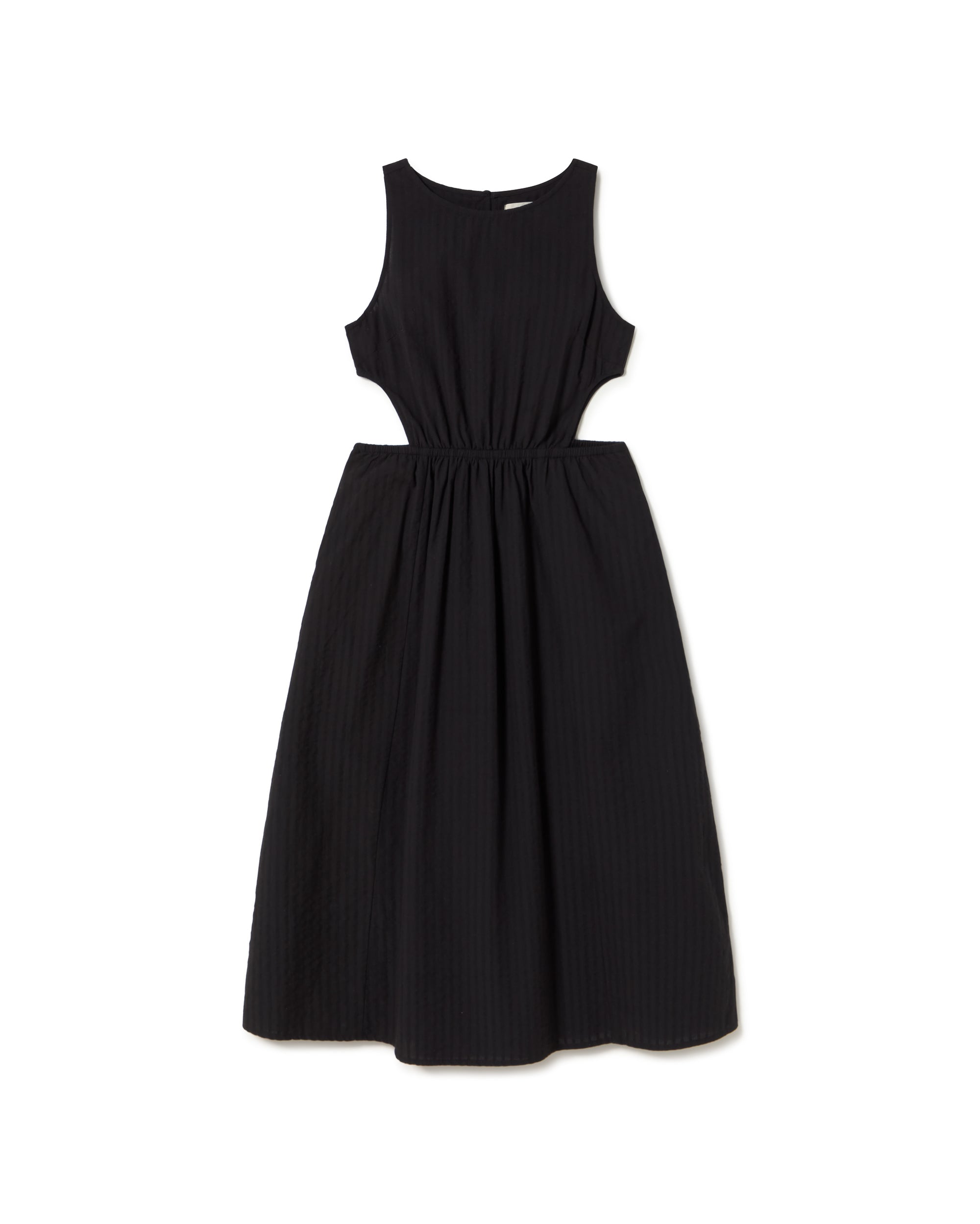 Vestido negro seersucker Kin sostenible - silueta 1