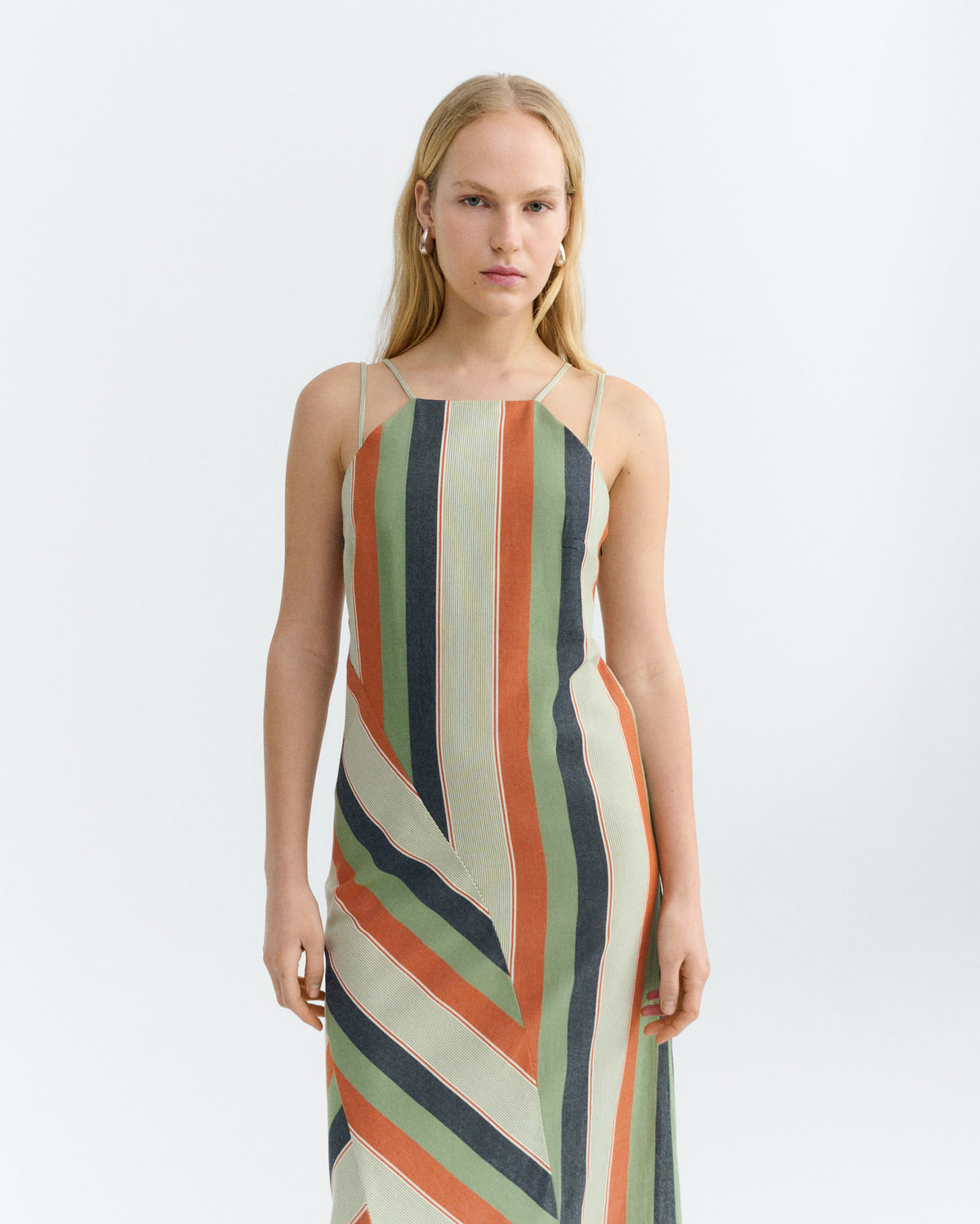 Vestido largo rayas multicolor Helia sostenible - 2