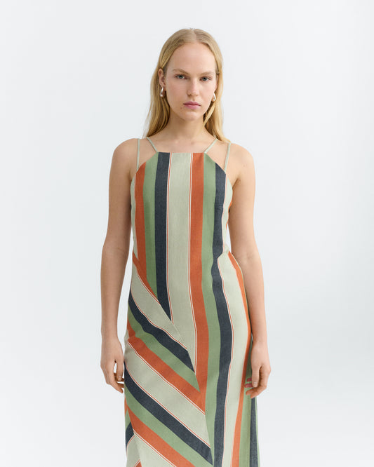 Vestido largo rayas multicolor Helia sostenible - 2