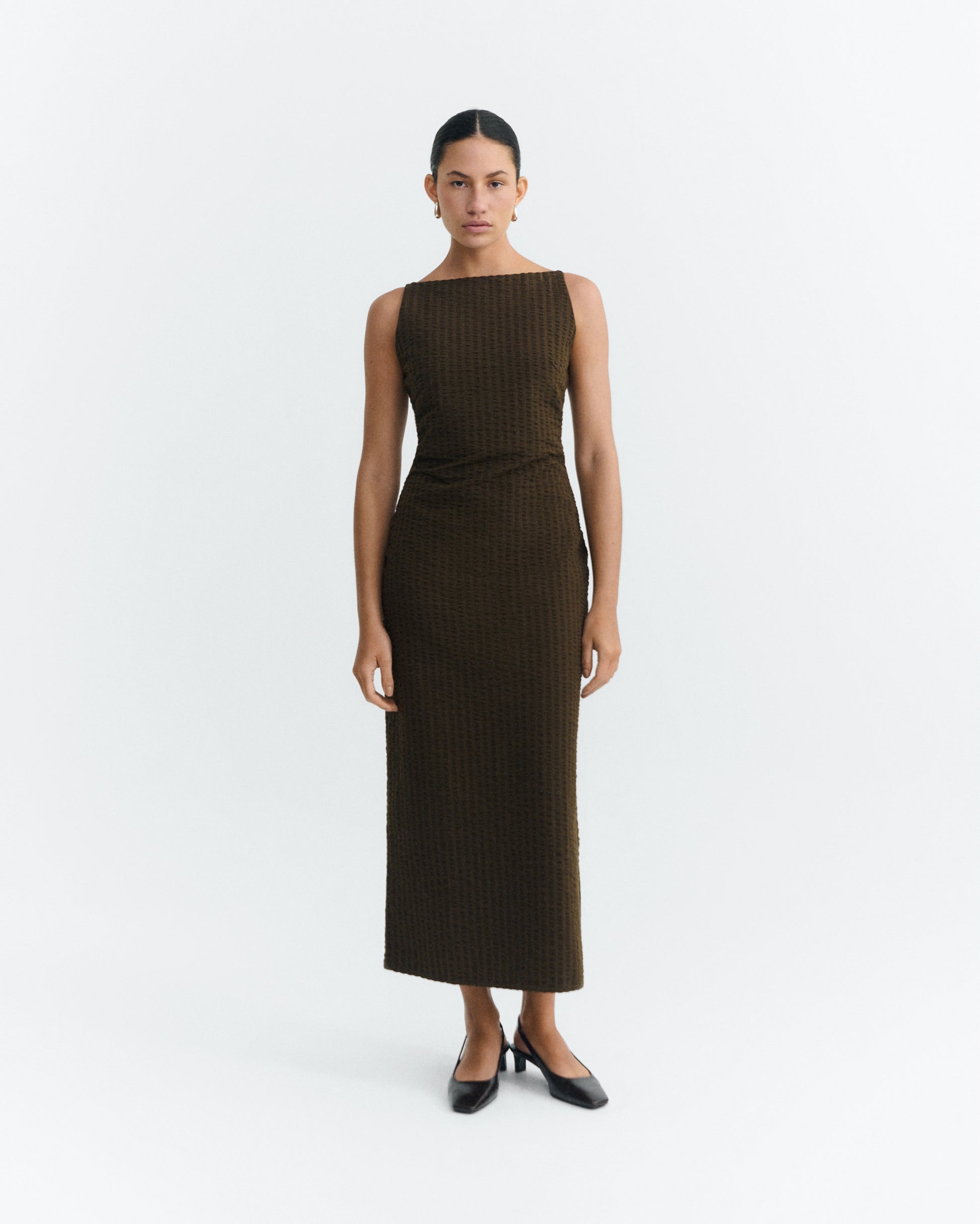 Seersucker Women's Long Dress Sunniva Seersucker Women's Long Dress Sunniva