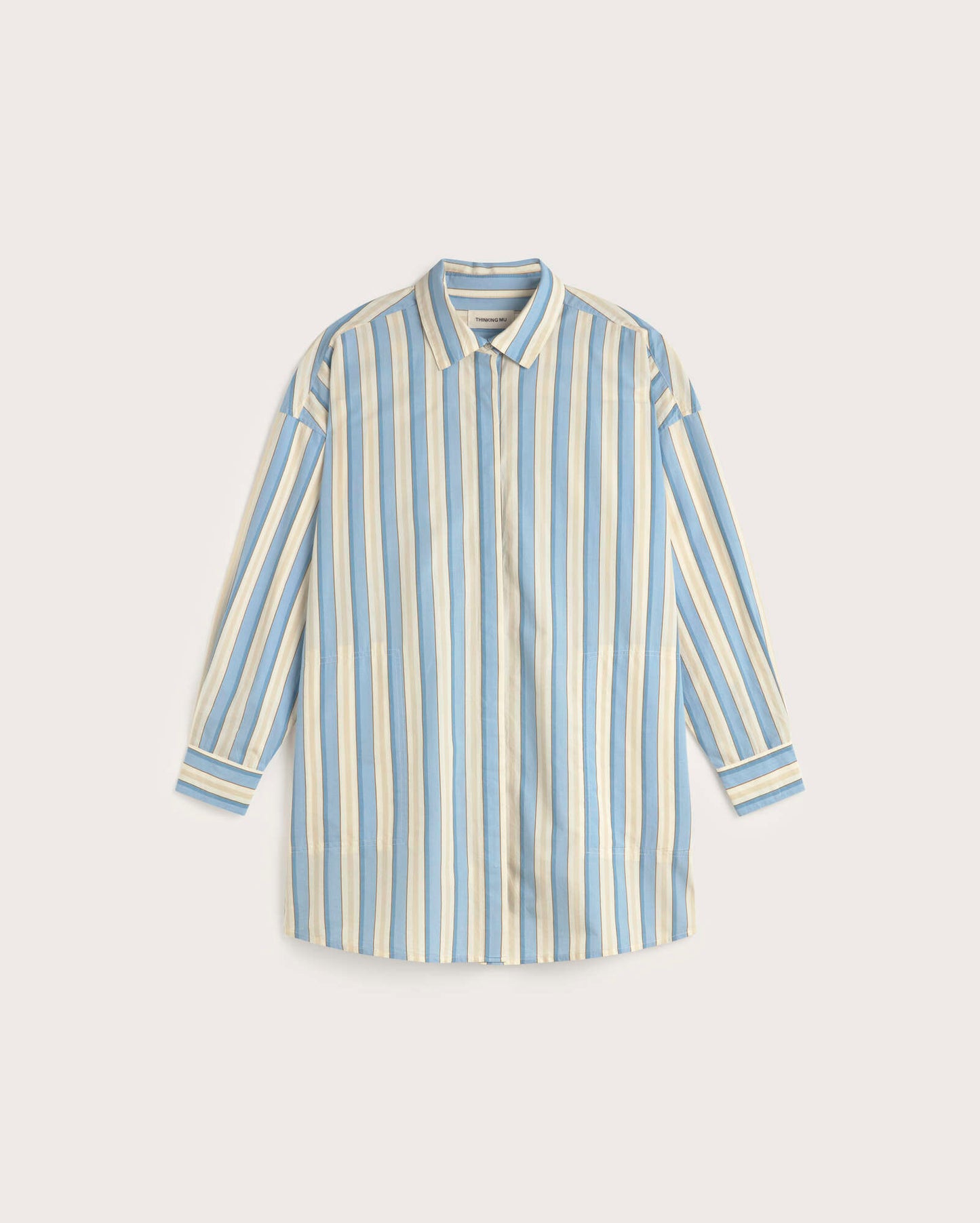 Vestido camisero corto rayas Aurel sostenible silueta - 1