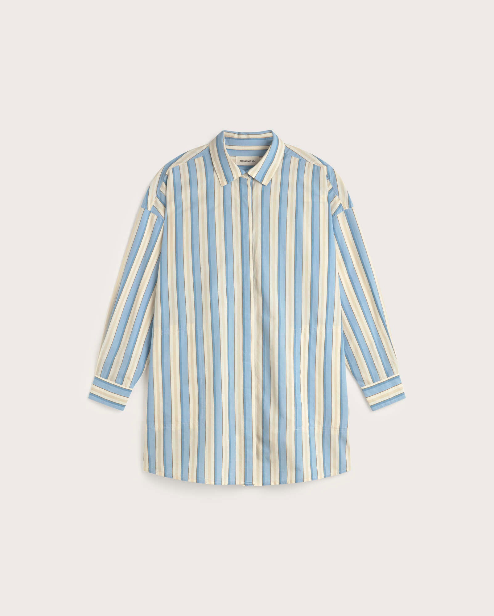 Vestido camisero corto rayas Aurel sostenible silueta - 1