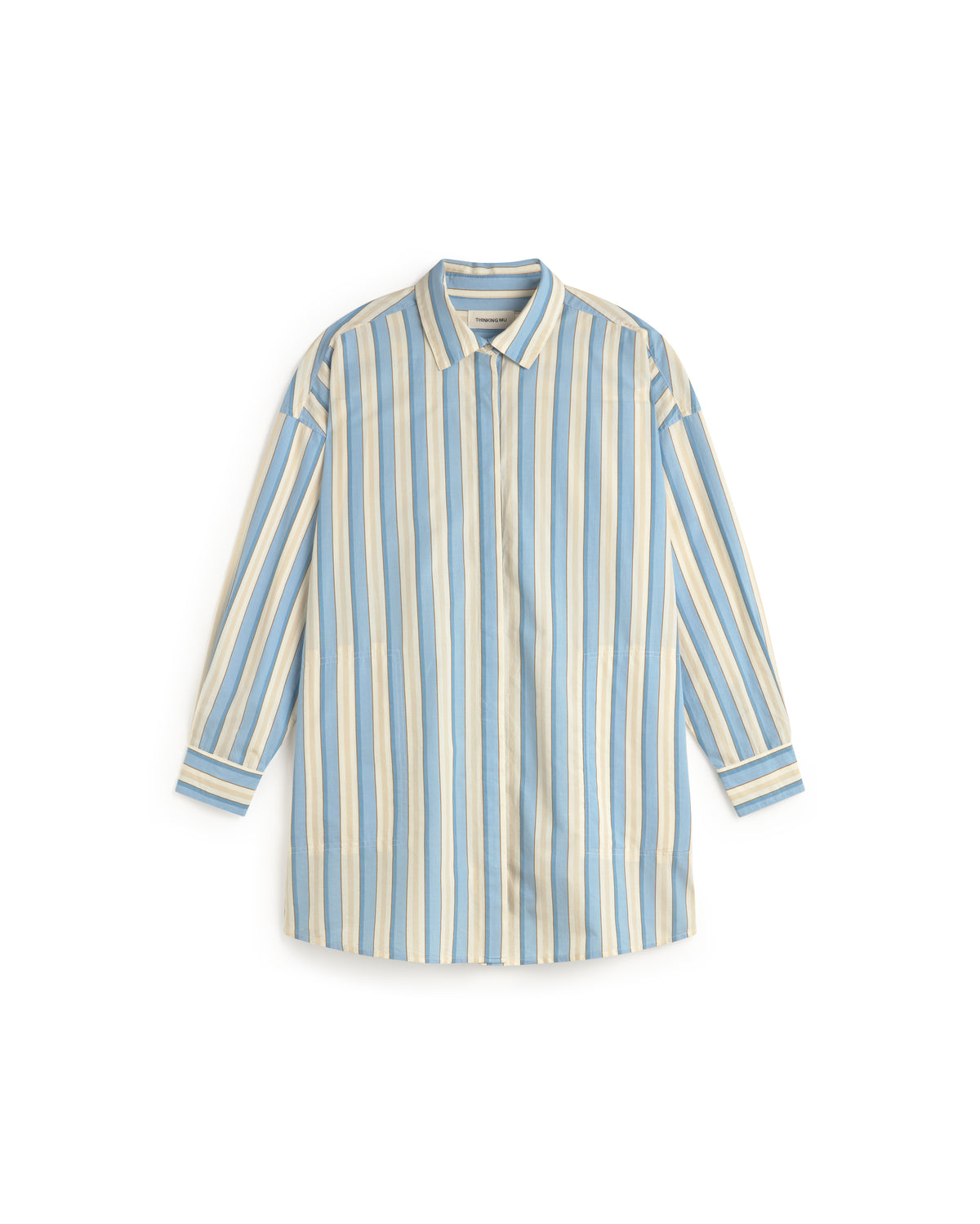 Vestido camisero corto rayas Aurel sostenible silueta - 1