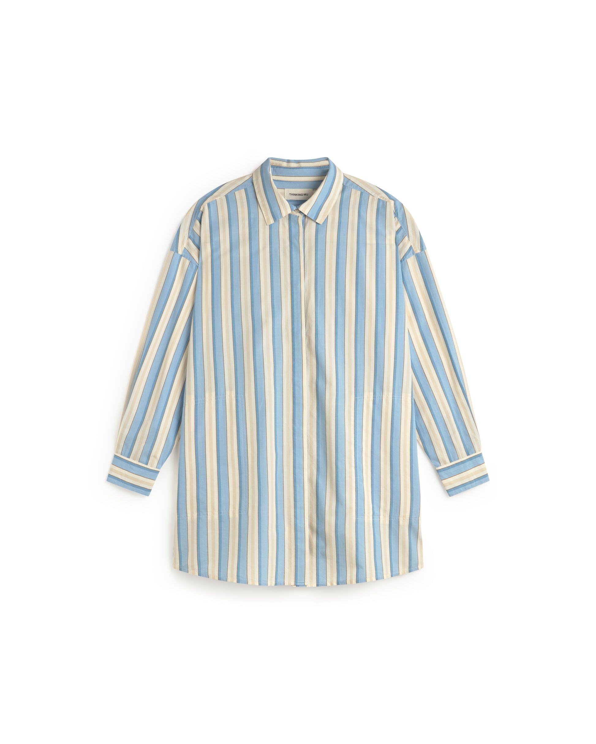 Vestido camisero corto rayas Aurel sostenible silueta - 1