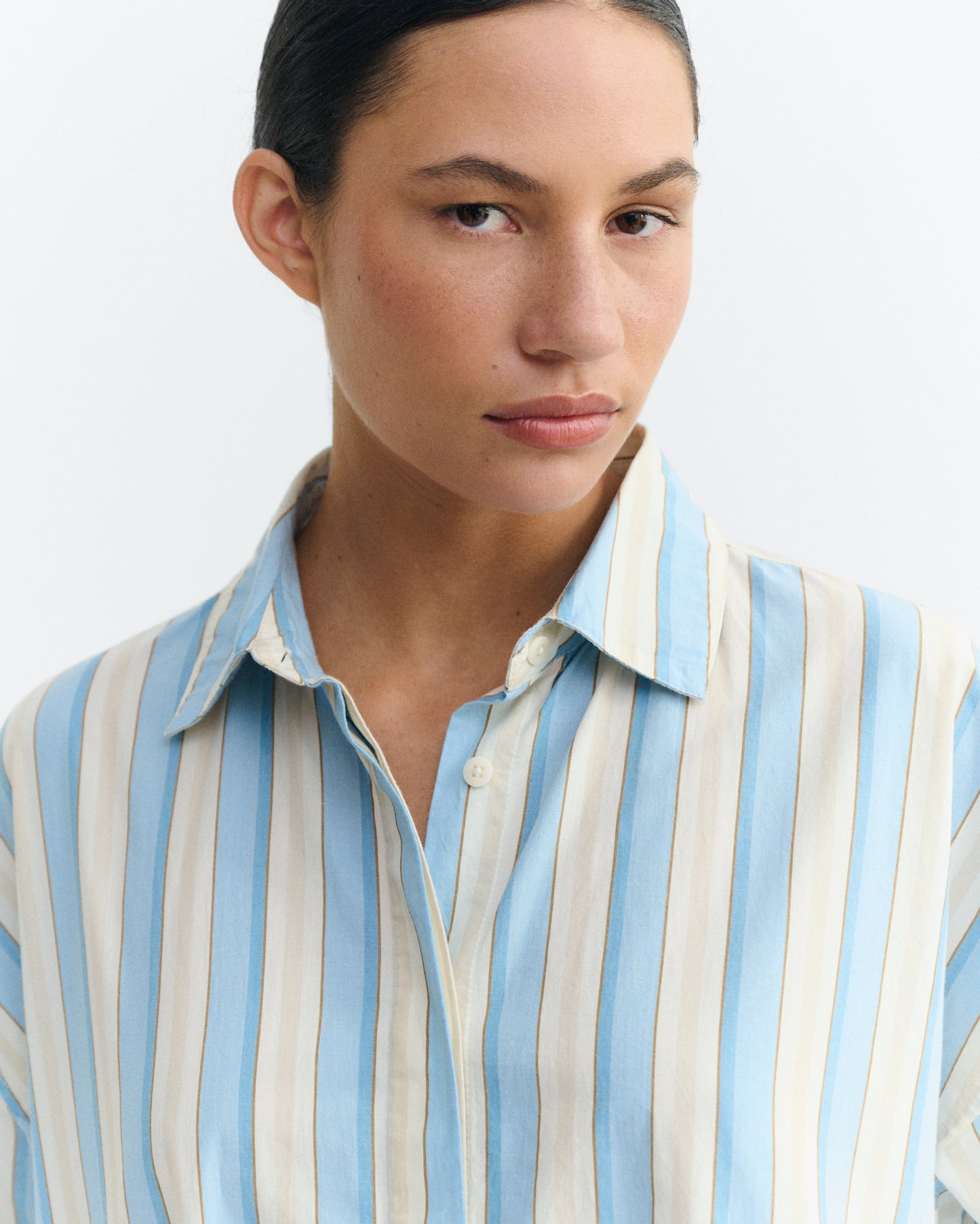 Vestido camisero corto rayas Aurel sostenible - 6