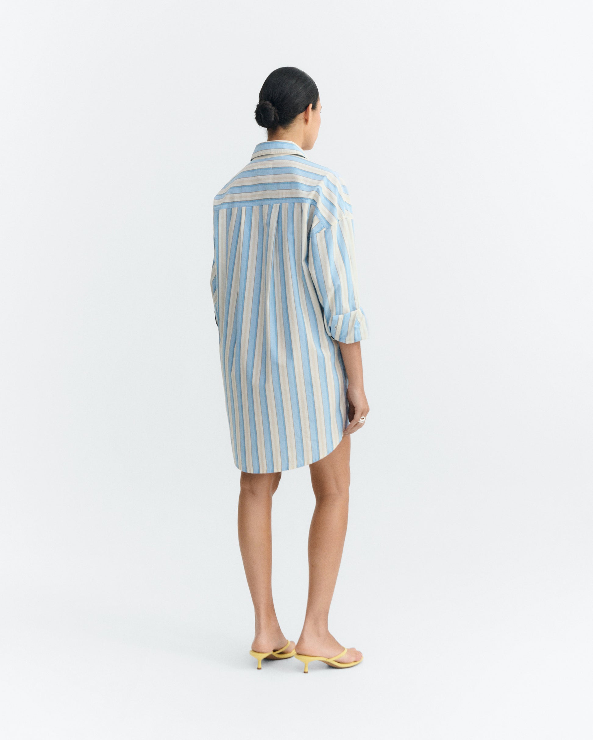 Vestido camisero corto rayas Aurel sostenible - 7