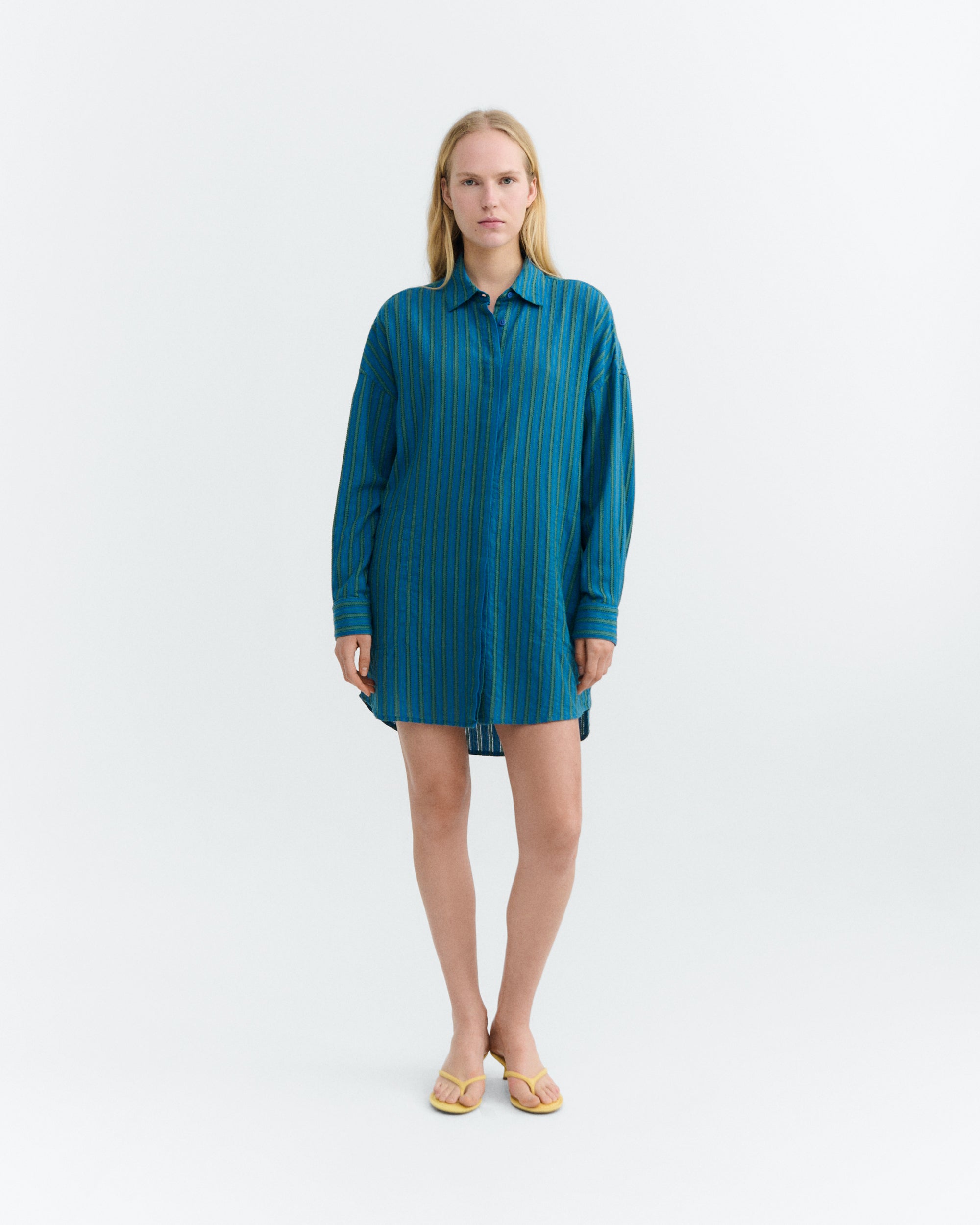 Vestido camisero corto rayas windsor Aurel sostenible - 1