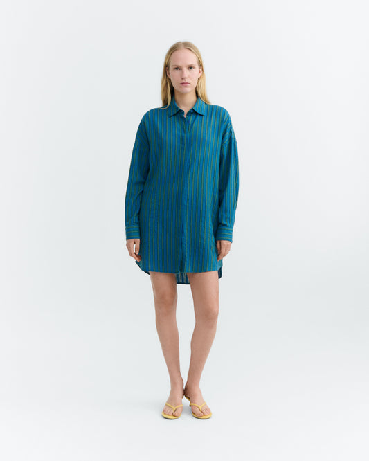 Vestido camisero corto rayas windsor Aurel sostenible - 1