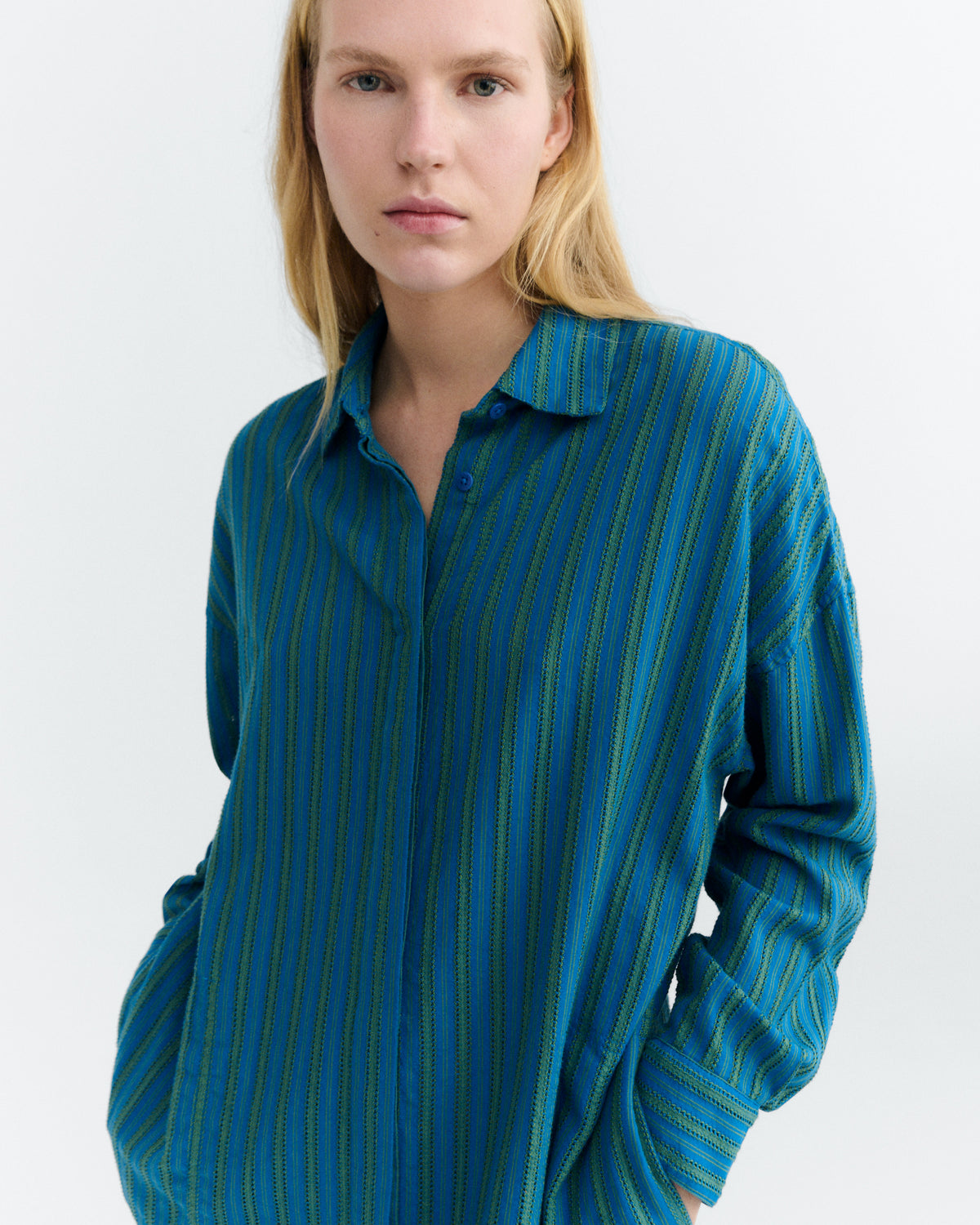 Vestido camisero corto rayas windsor Aurel sostenible - 3