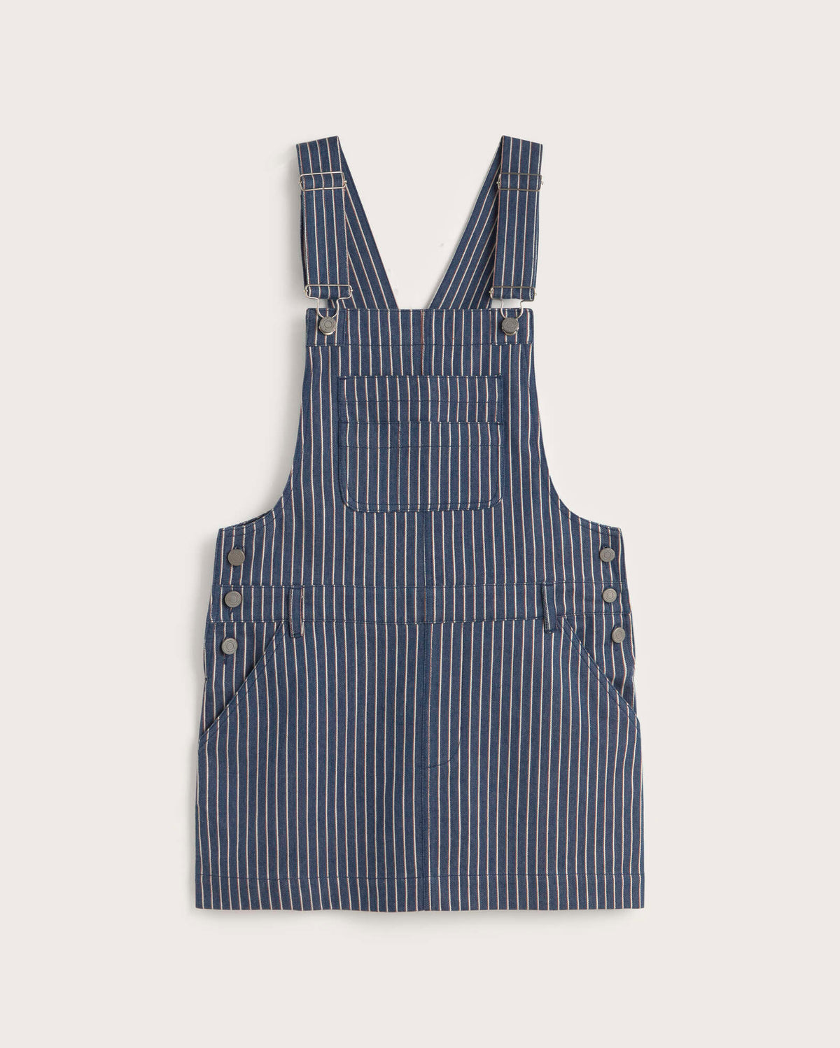 Vestido corto pichi rayas tinte natural railway Rafaela sostenible silueta - 1