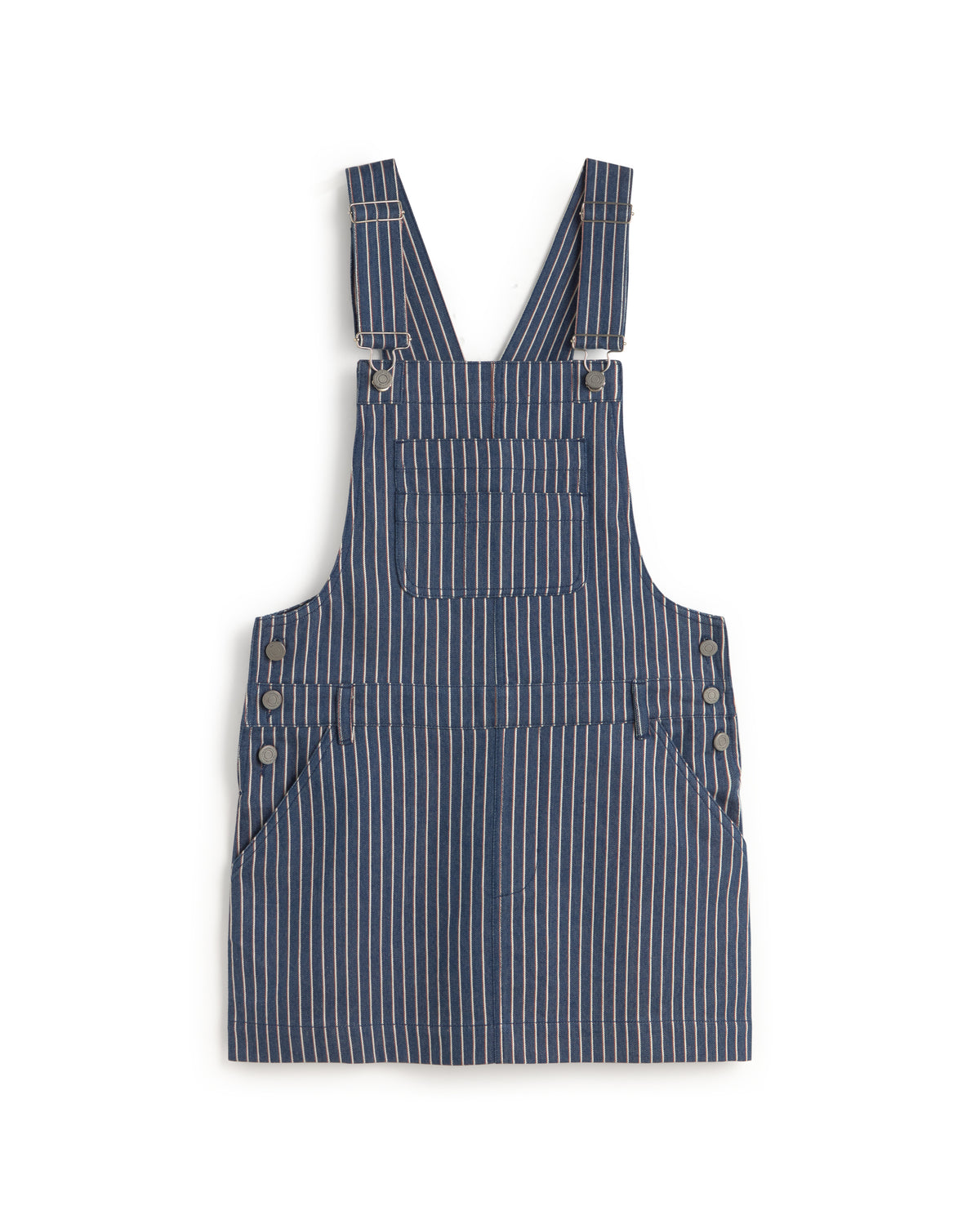 Vestido corto pichi rayas tinte natural railway Rafaela sostenible silueta - 1