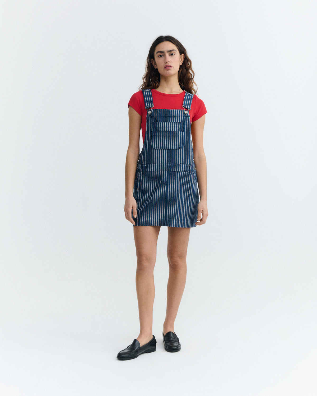 Vestido corto pichi rayas tinte natural railway Rafaela sostenible - 1