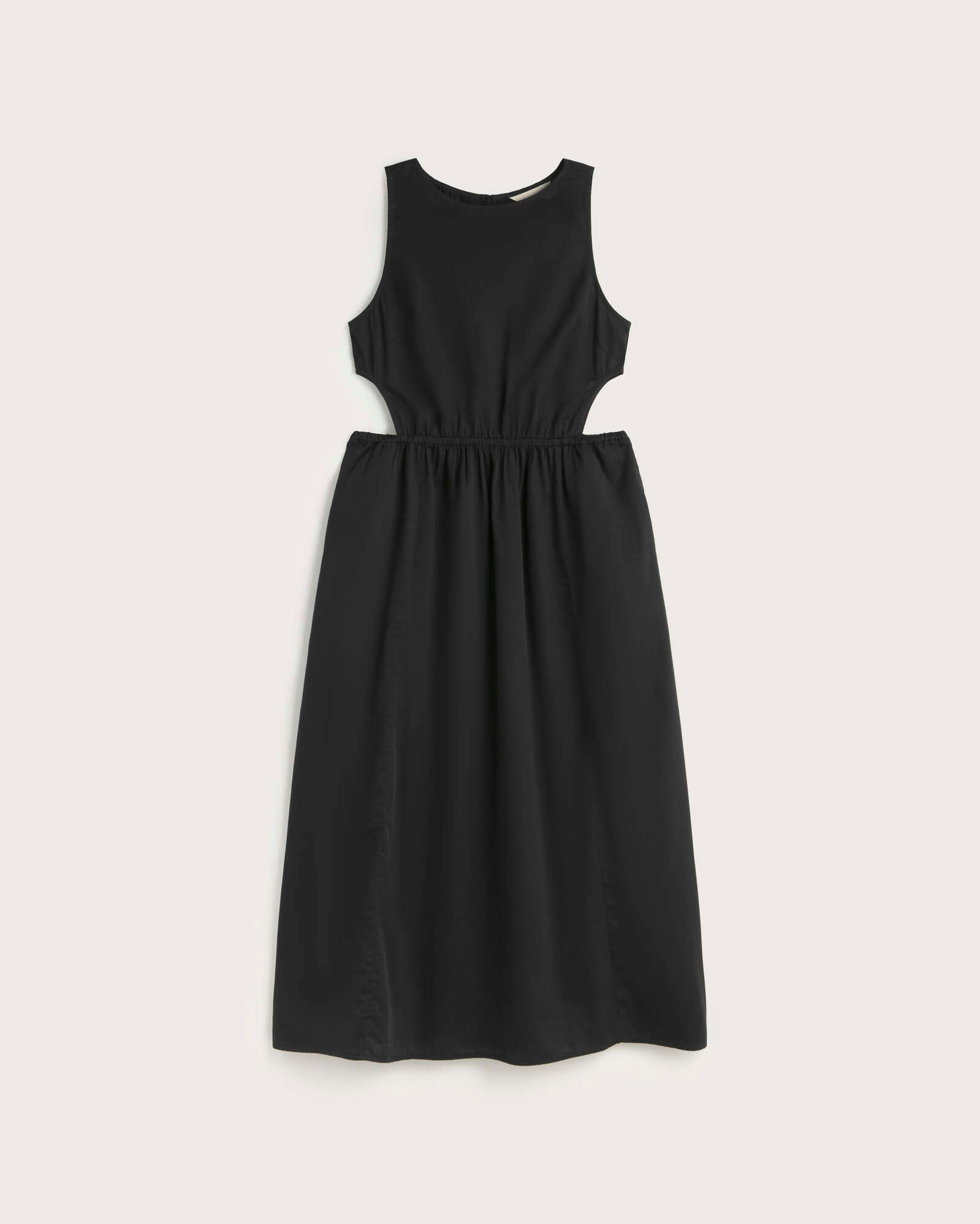 Vestido midi negro Kin sostenible silueta - 1