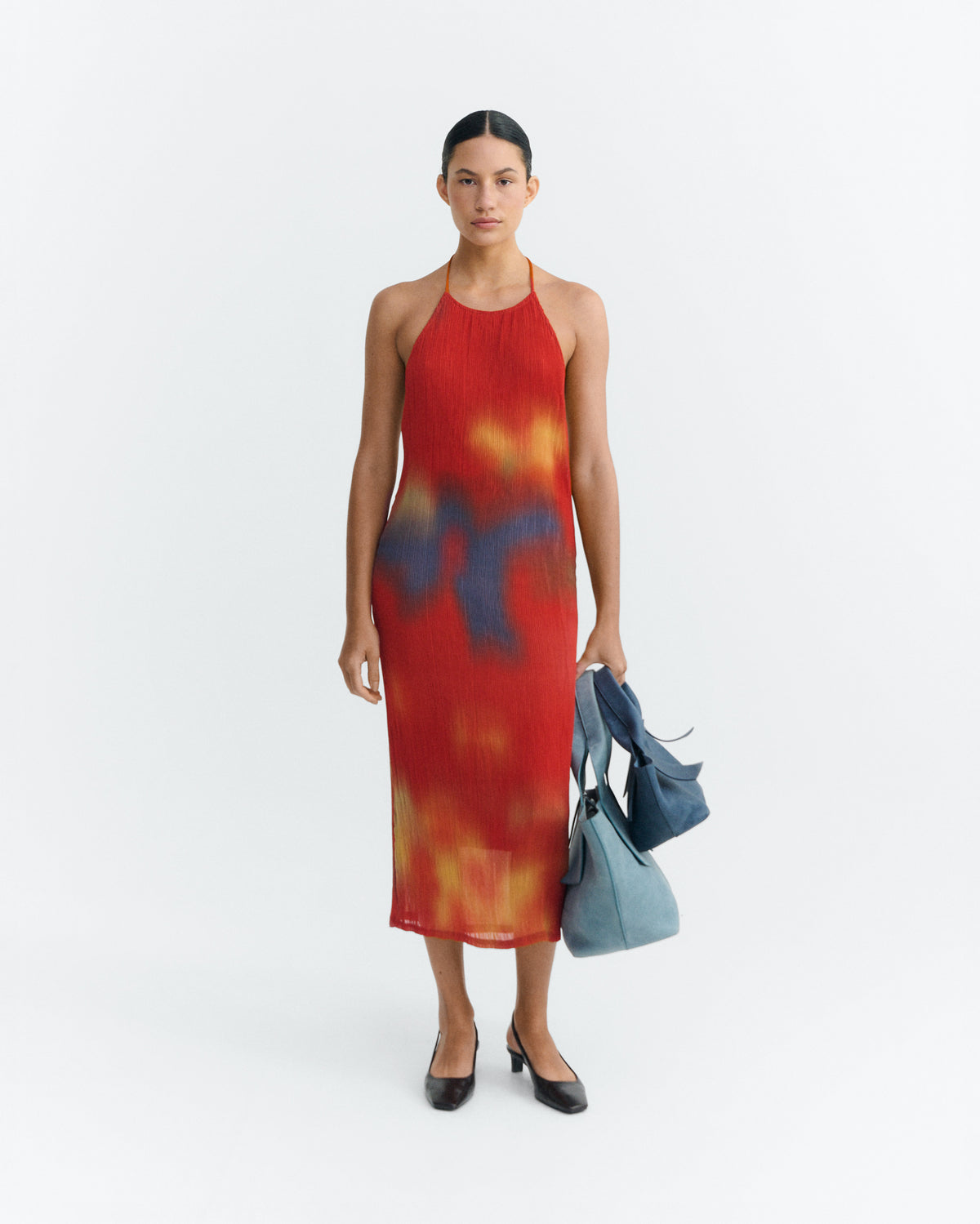 Robe midi dos nu avec cristal - Rose poudré Robe midi dos nu avec cristal - Rose poudré