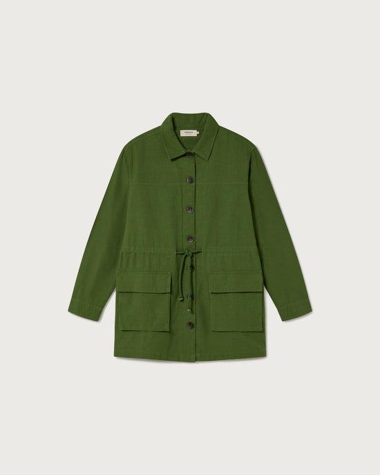 Chaqueta margot verde sustainable clothing outlet-silueta